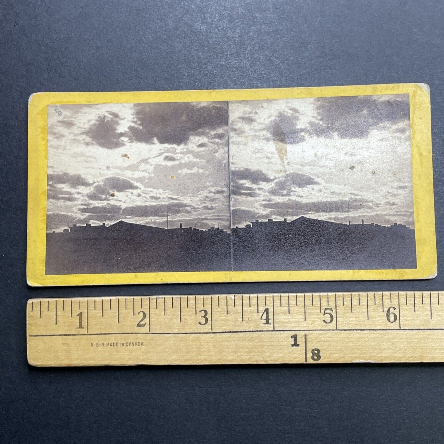 Antique 1860s Clouds In Harlem New York Manhattan Stereoview Photo Card P1182