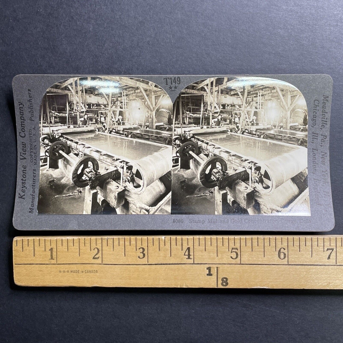 Antique 1915 Gold Stamping & Sifting Ouray Colorado Stereoview Photo Card P1514