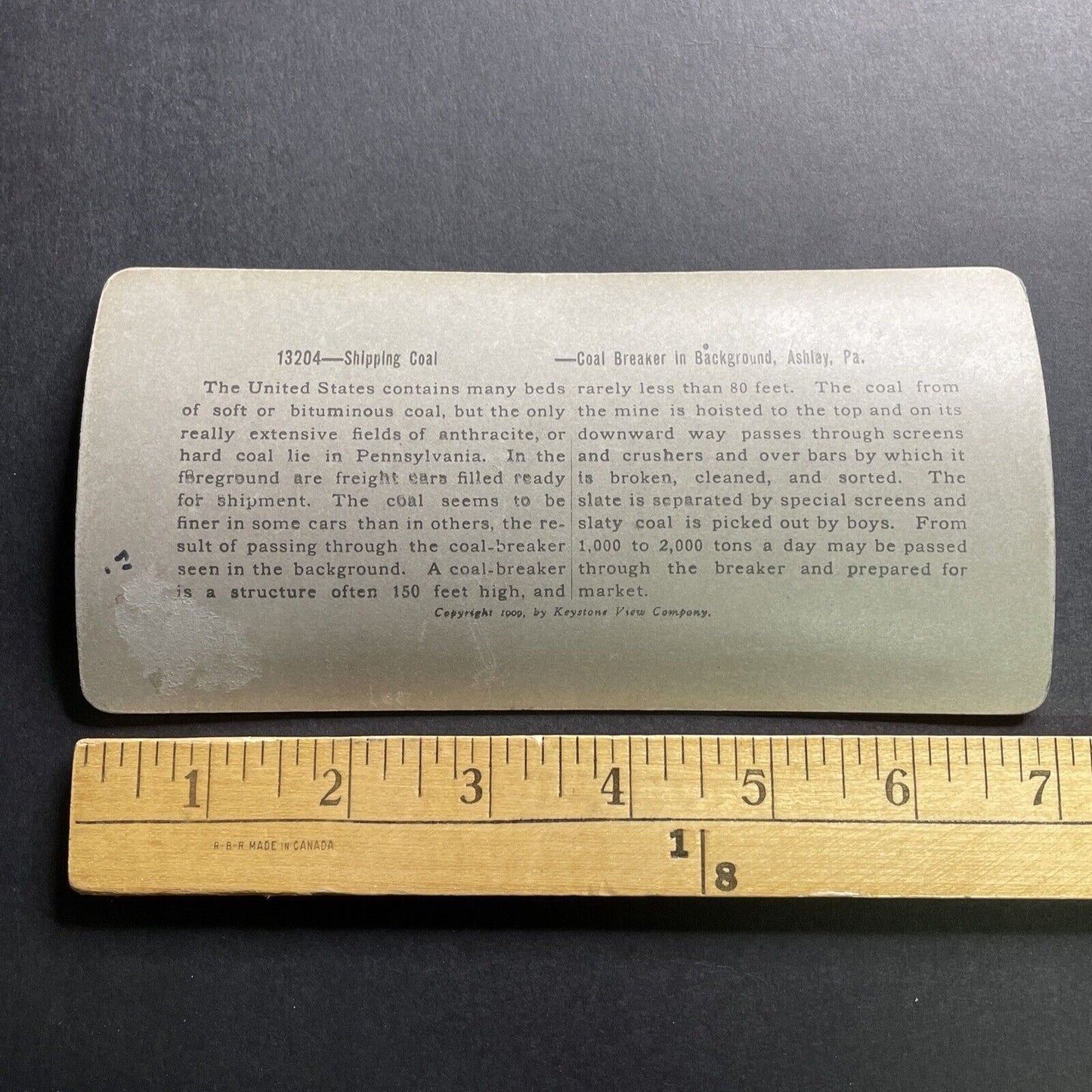 Antique 1909 Coal Factory Trains Ashley Pennsylvania Stereoview Photo Card P1766