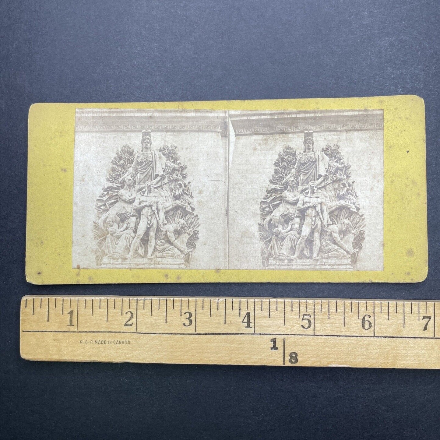 Antique 1860s Statue Etoile Arc De Triomphe Paris Stereoview Photo Card P1152