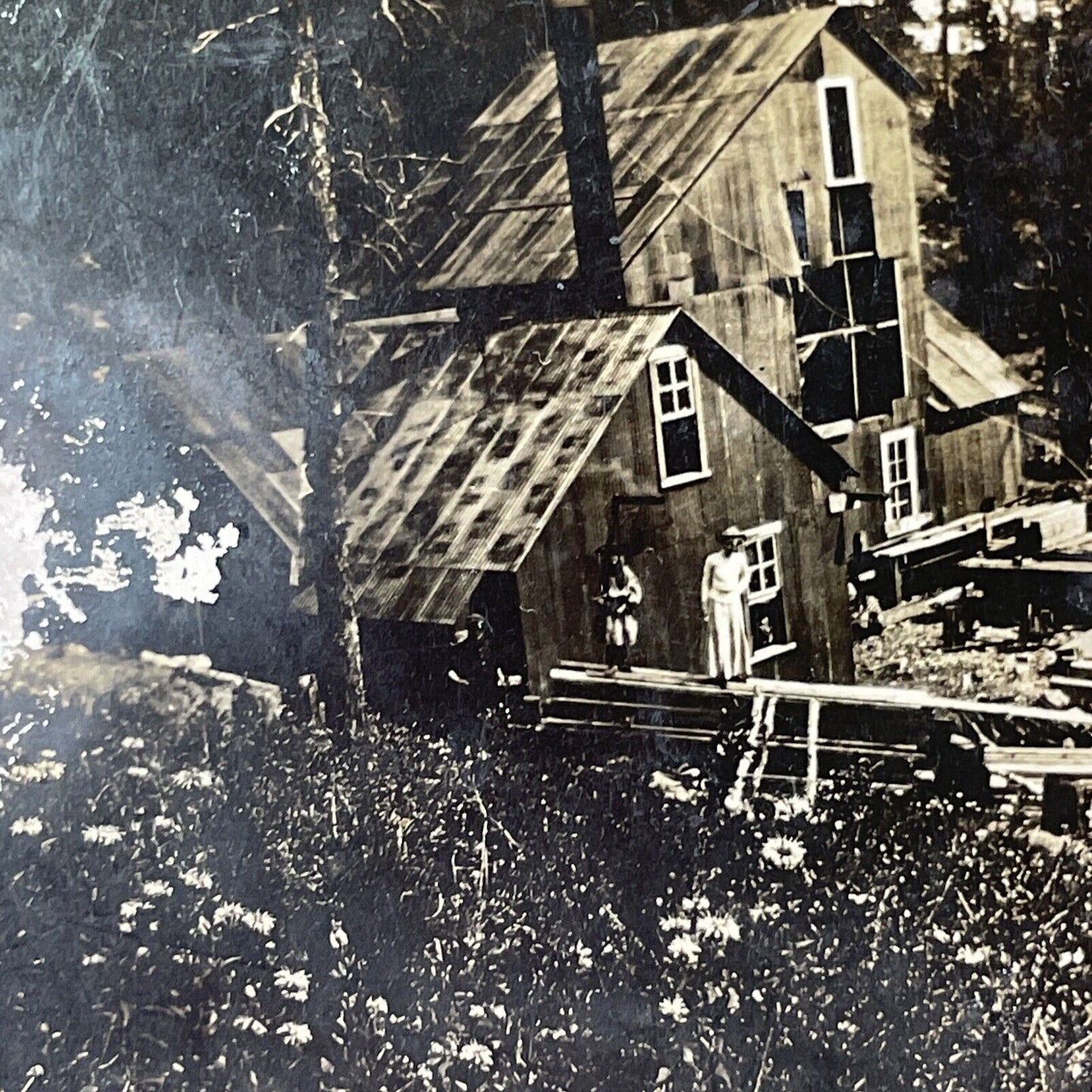 Copper Mountain Colorado Mine Hoist House Stereoview Antique c1870s X3756