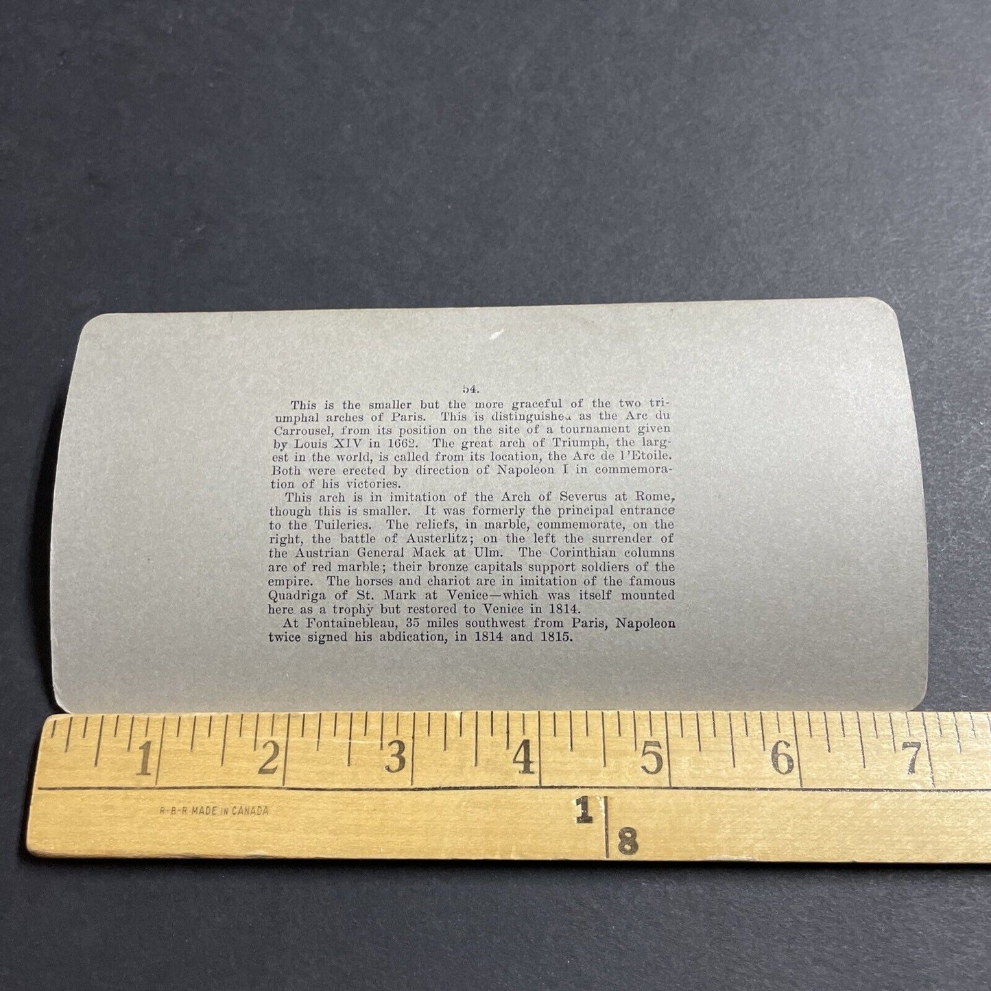 Antique 1896 The Arc De Triomphe Paris France Stereoview Photo Card P5144