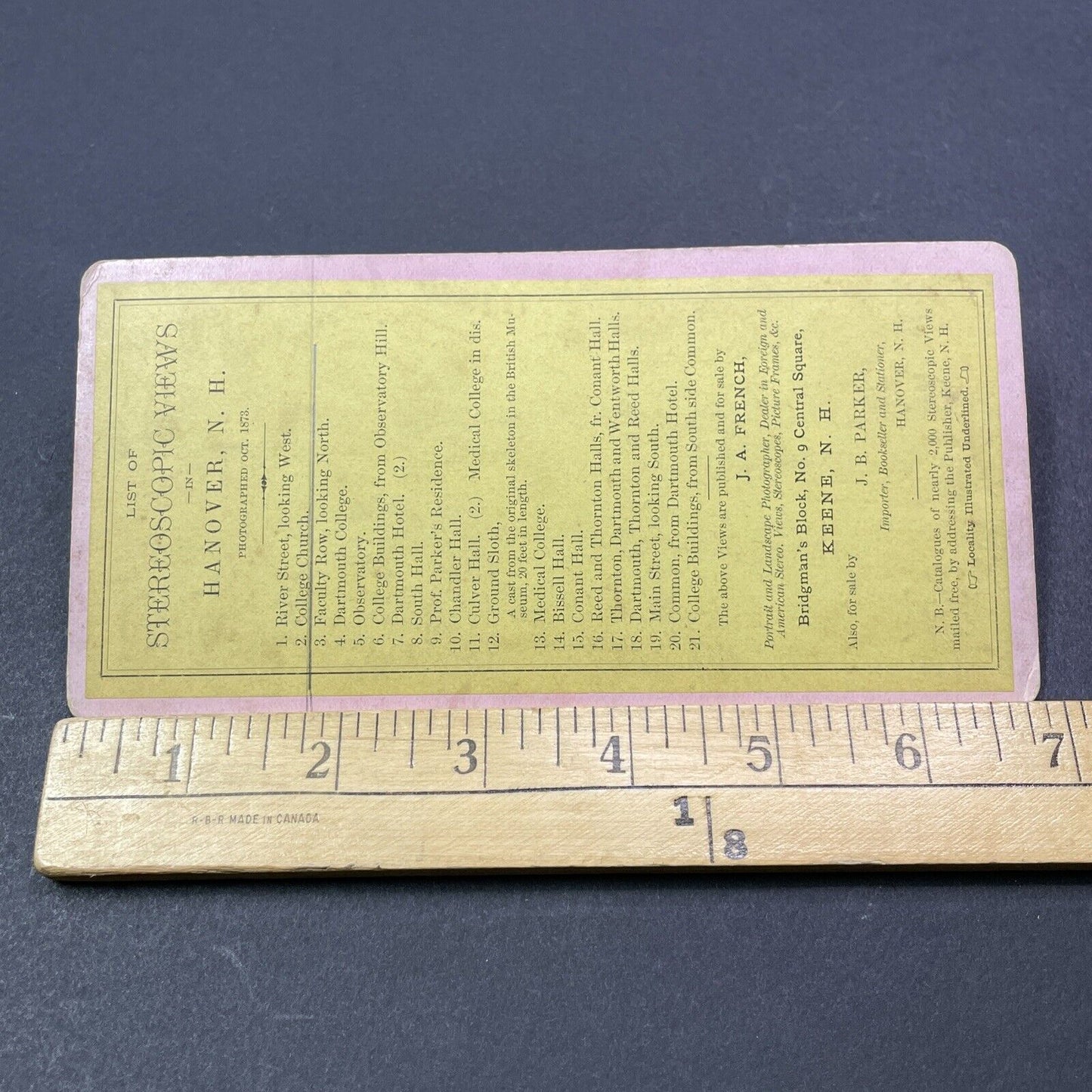 Antique 1860s Church In Hanover New Hampshire Stereoview Photo Card V2055