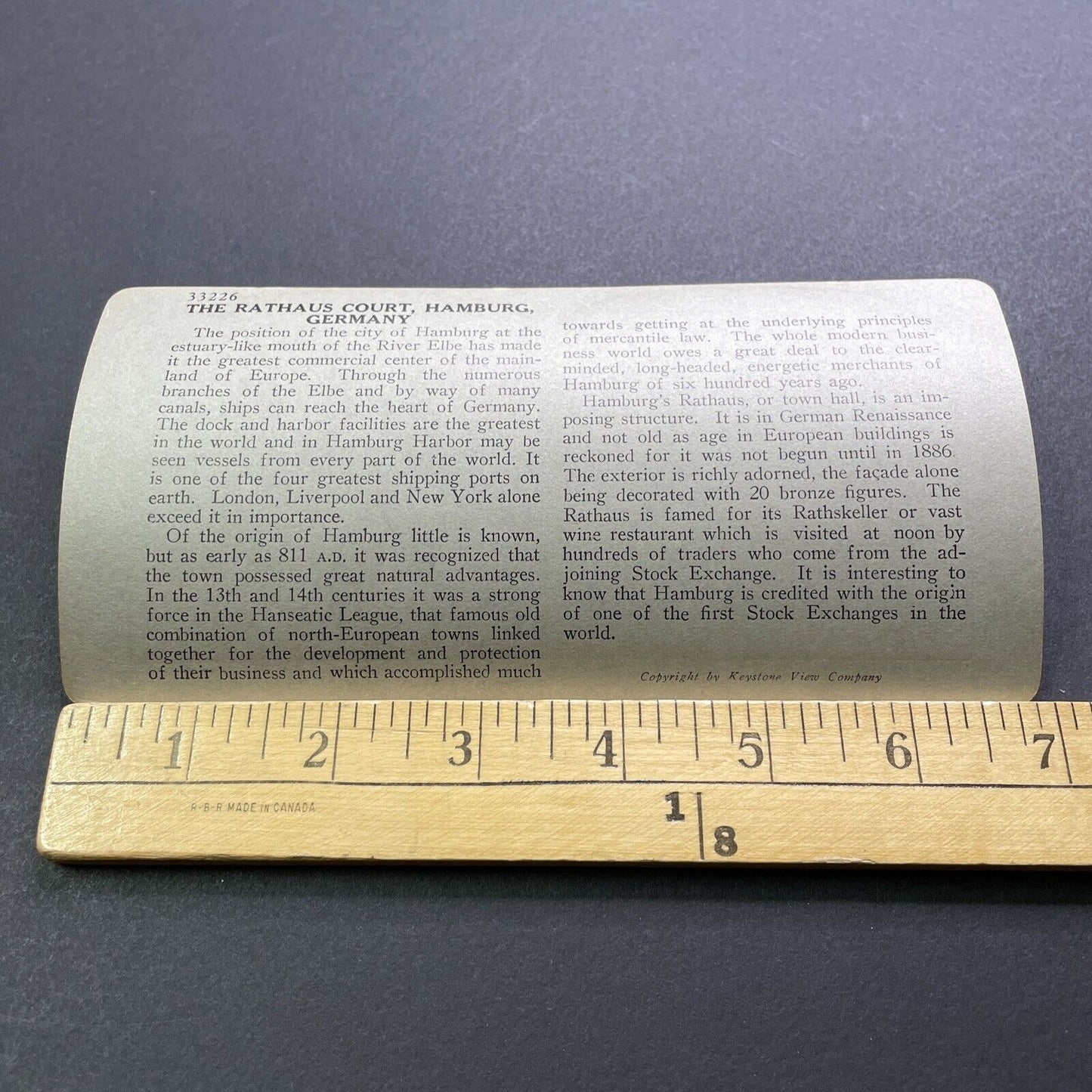 Antique 1920s Rathaus Court Hamburg Germany Stereoview Photo Card V2915