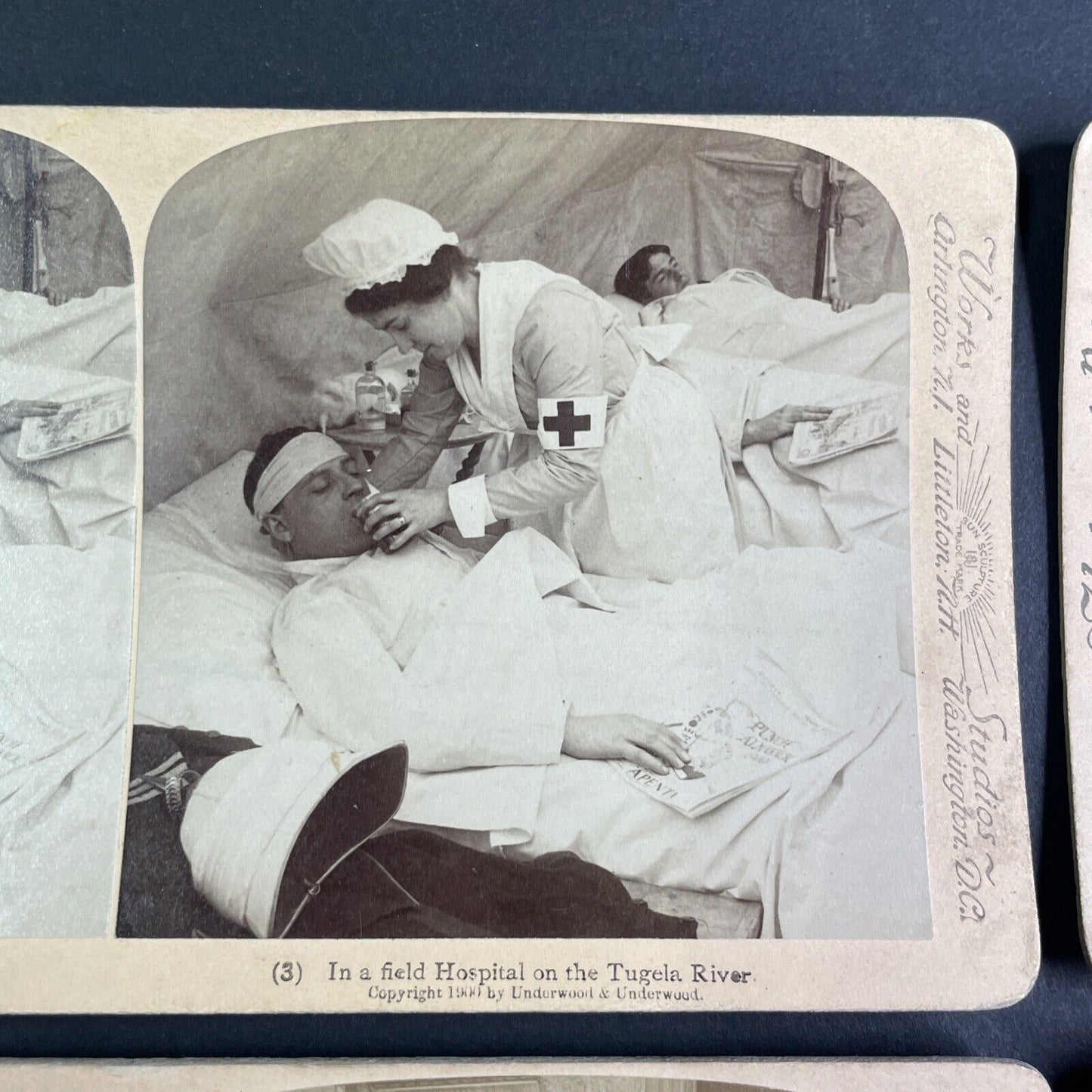 Lot of 6 Husband Goes to War Series #1-6 Stereoview Underwood c1900 Y1710