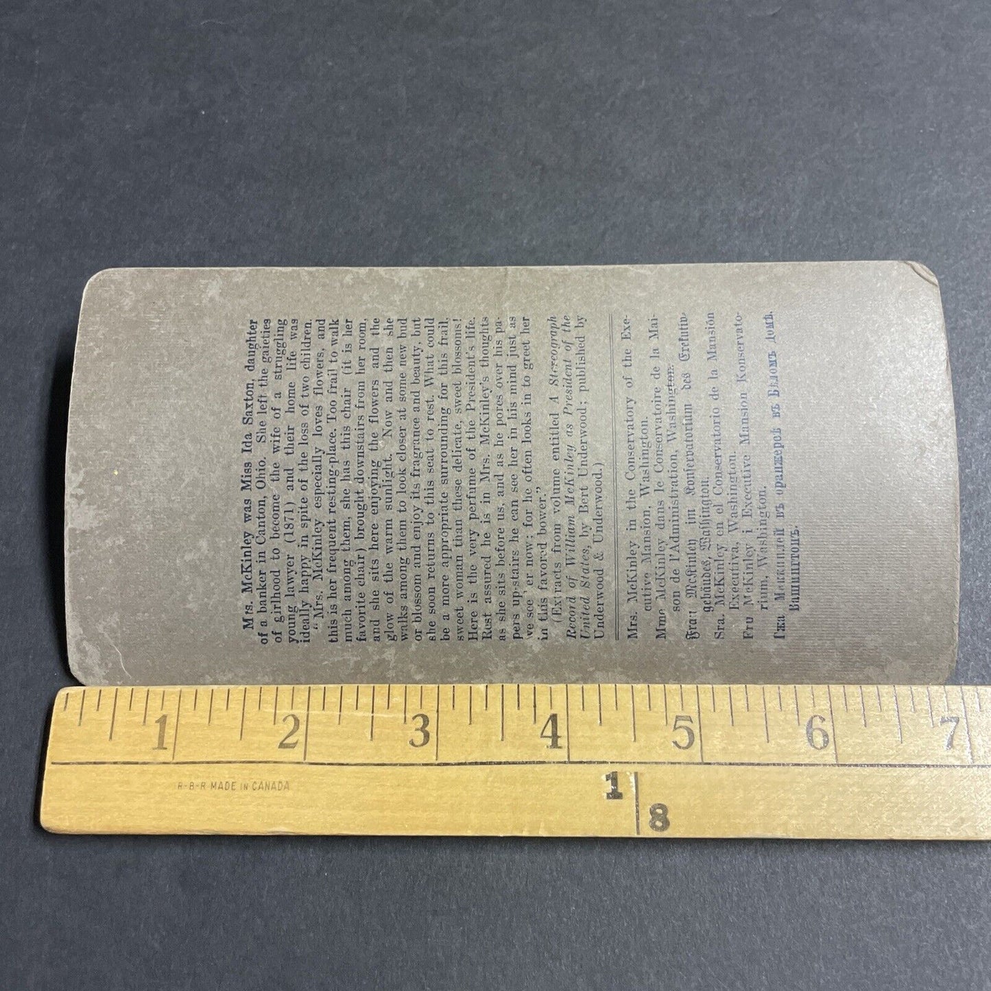 Antique 1900 First Lady Ida Saxton McKinley Stereoview Photo Card P4881