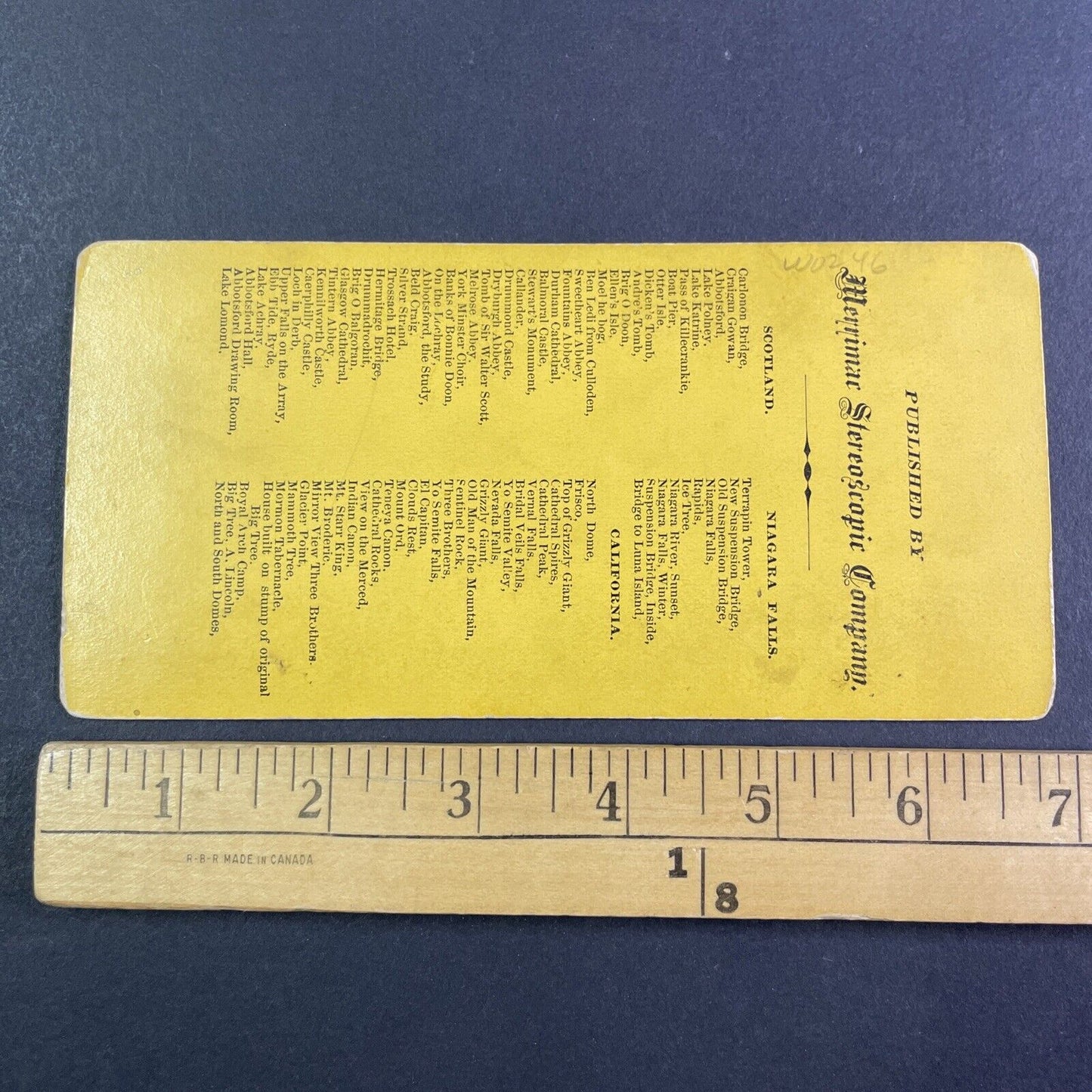 Vista View Niagara Falls Stereoview Merrimac Stereoscopic Antique c1870s Y2483