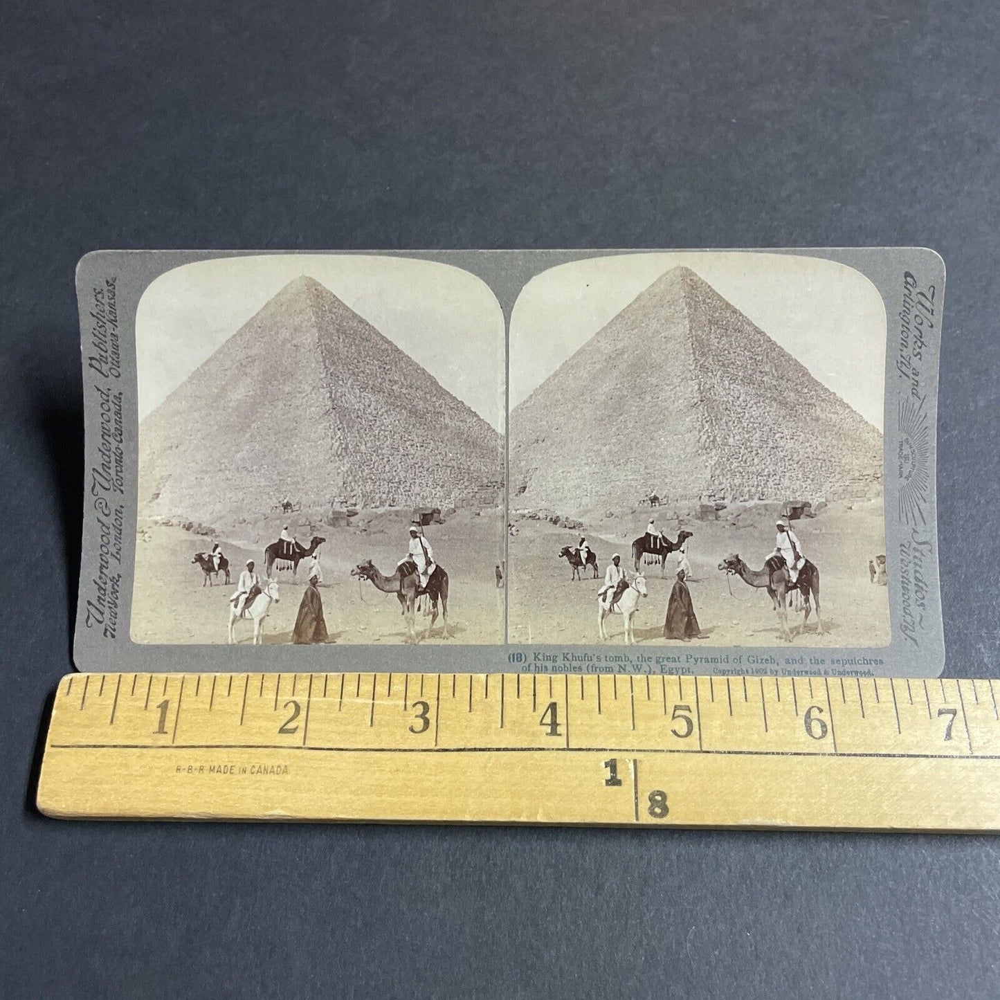 Antique 1902 Great Pyramid Of Giza Egypt Stereoview Photo Card P4236