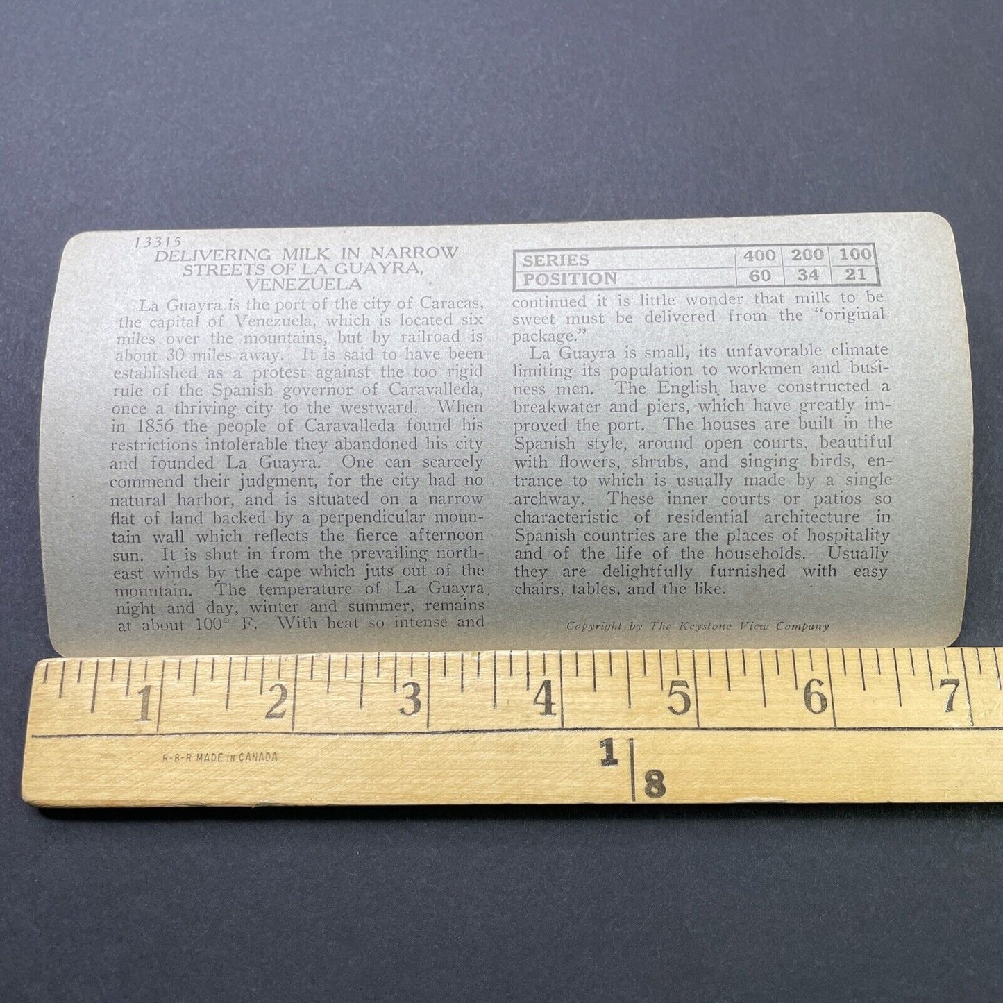 Antique 1910s Milking Cows In La Guaira Venezuela Stereoview Photo Card P2814