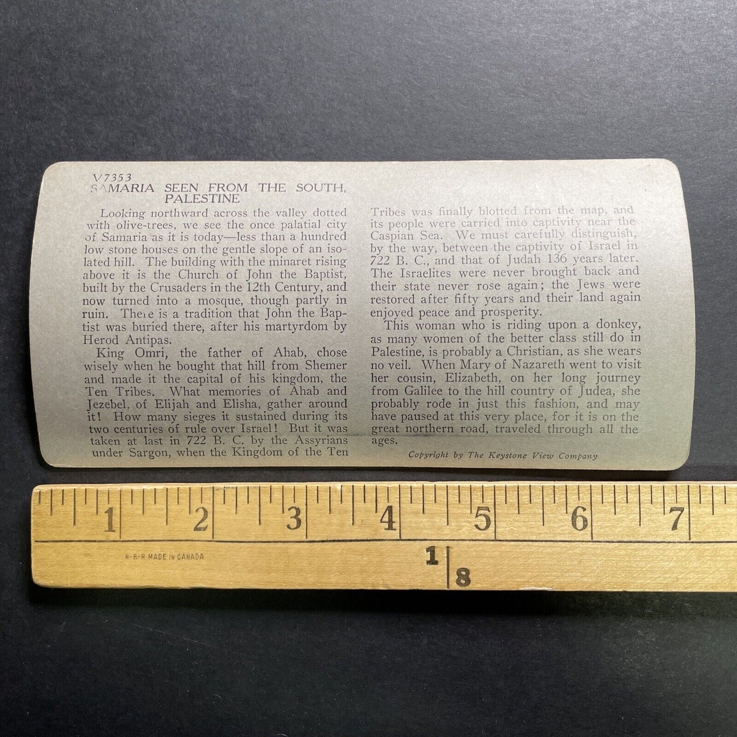 Antique 1918 Woman Travelling By Donkey Israel Stereoview Photo Card P1262