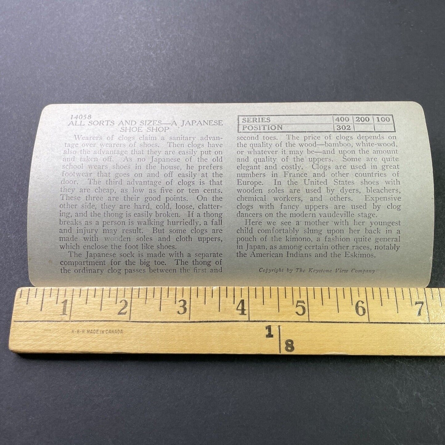 Antique 1910s Traditional Japanese Wood Shoe Maker Stereoview Photo Card P3155