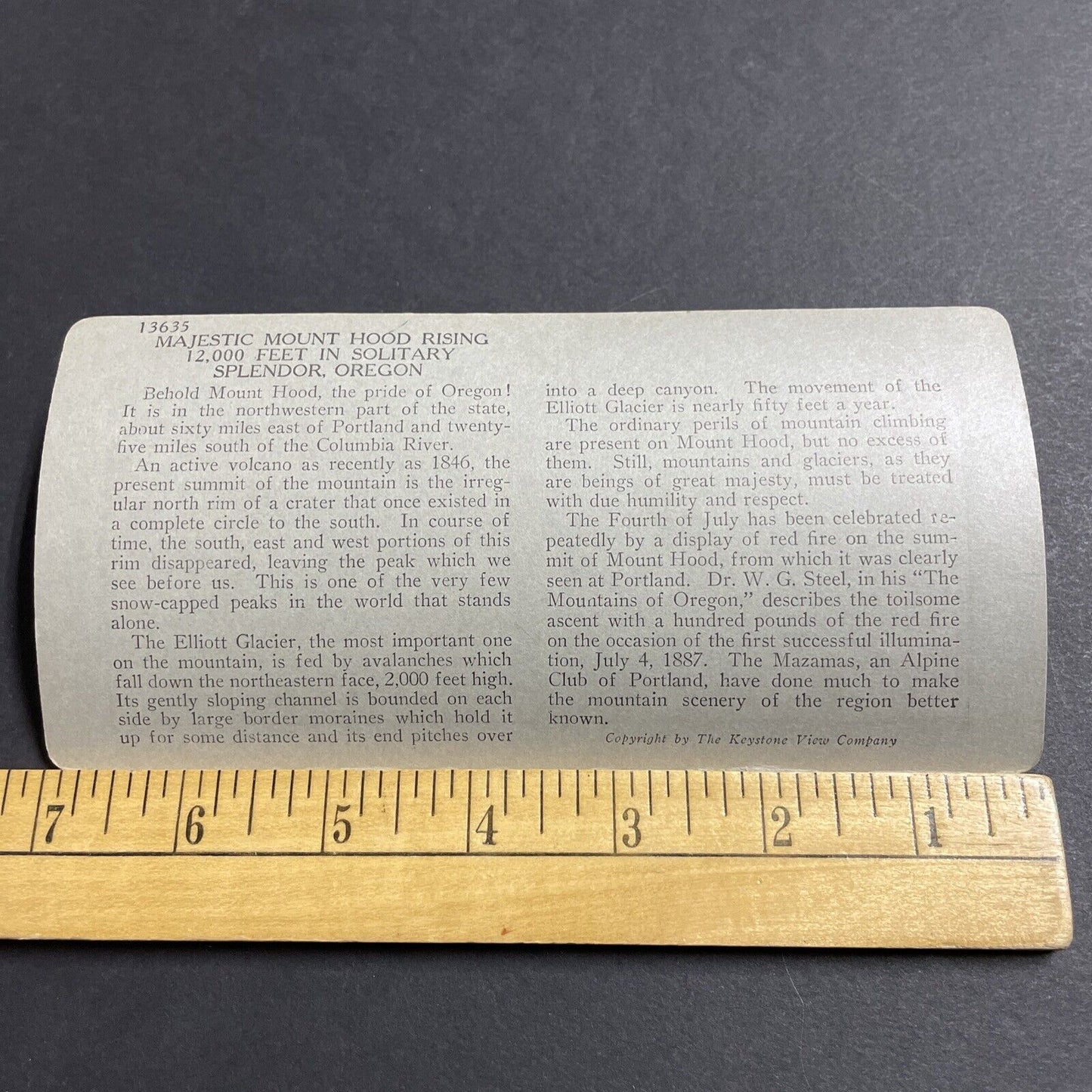 Antique 1910s Mount Hood & Glacier Oregon Stereoview Photo Card P5044