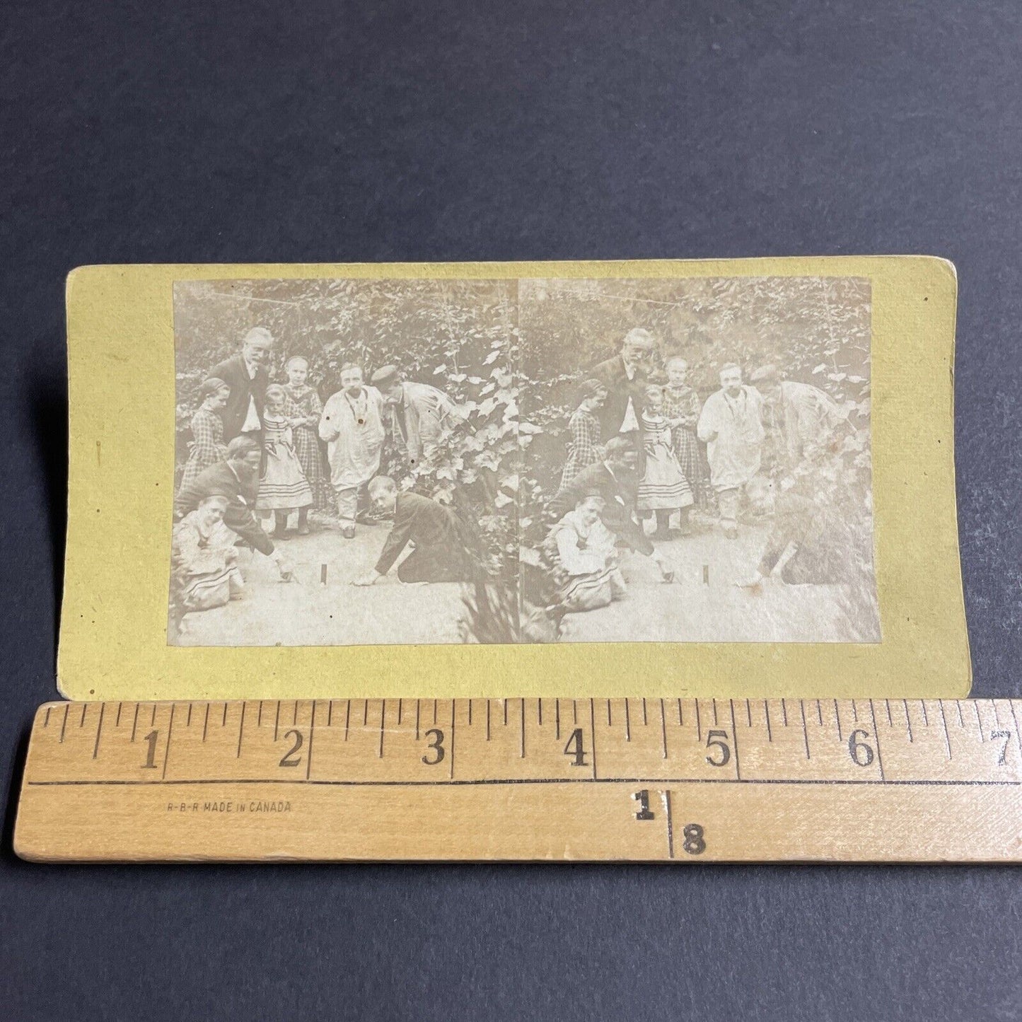 Antique 1870s Small Circus Magician With Firecracker Stereoview Photo Card P4647