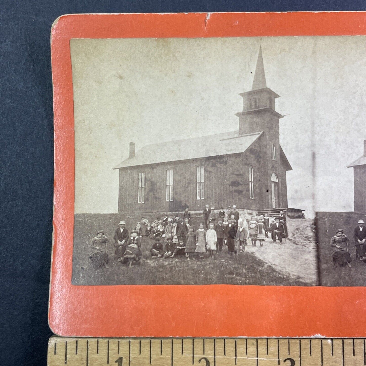 Metis Prairie Catholics Manitoba Canada Stereoview Photo Antique c1870s X1316