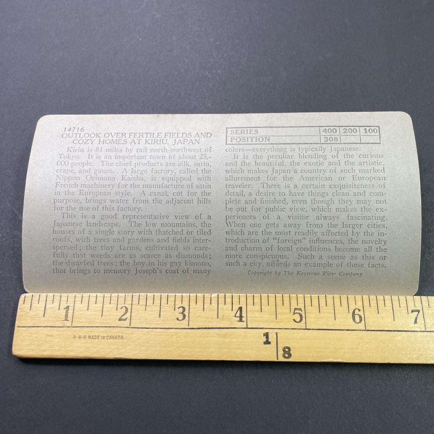 Antique 1910s Tea Fields Farms In Kiryu Japan Stereoview Photo Card P3150