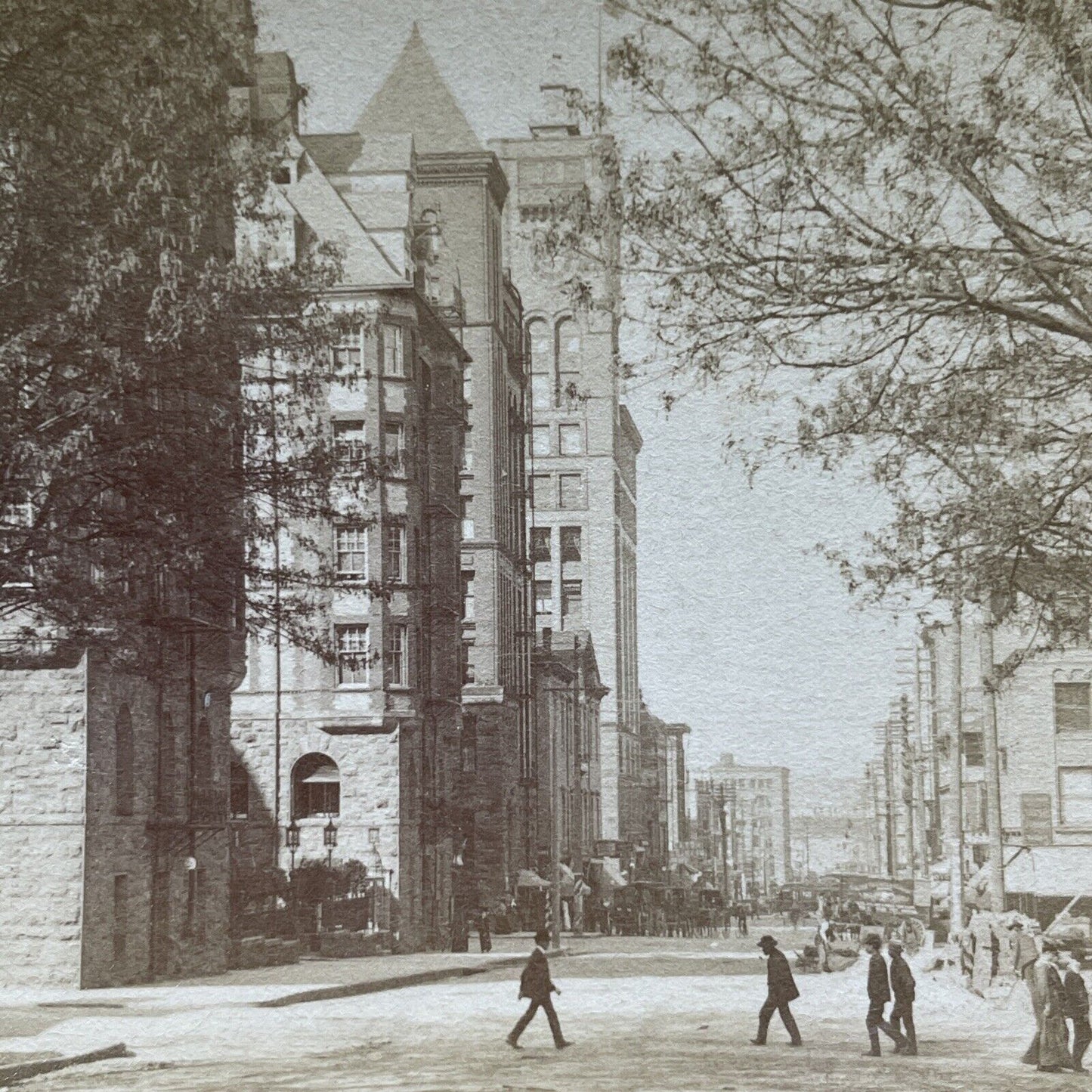 Antique 1905 Sixth Street 6th St Portland Oregon Stereoview Photo Card V3600