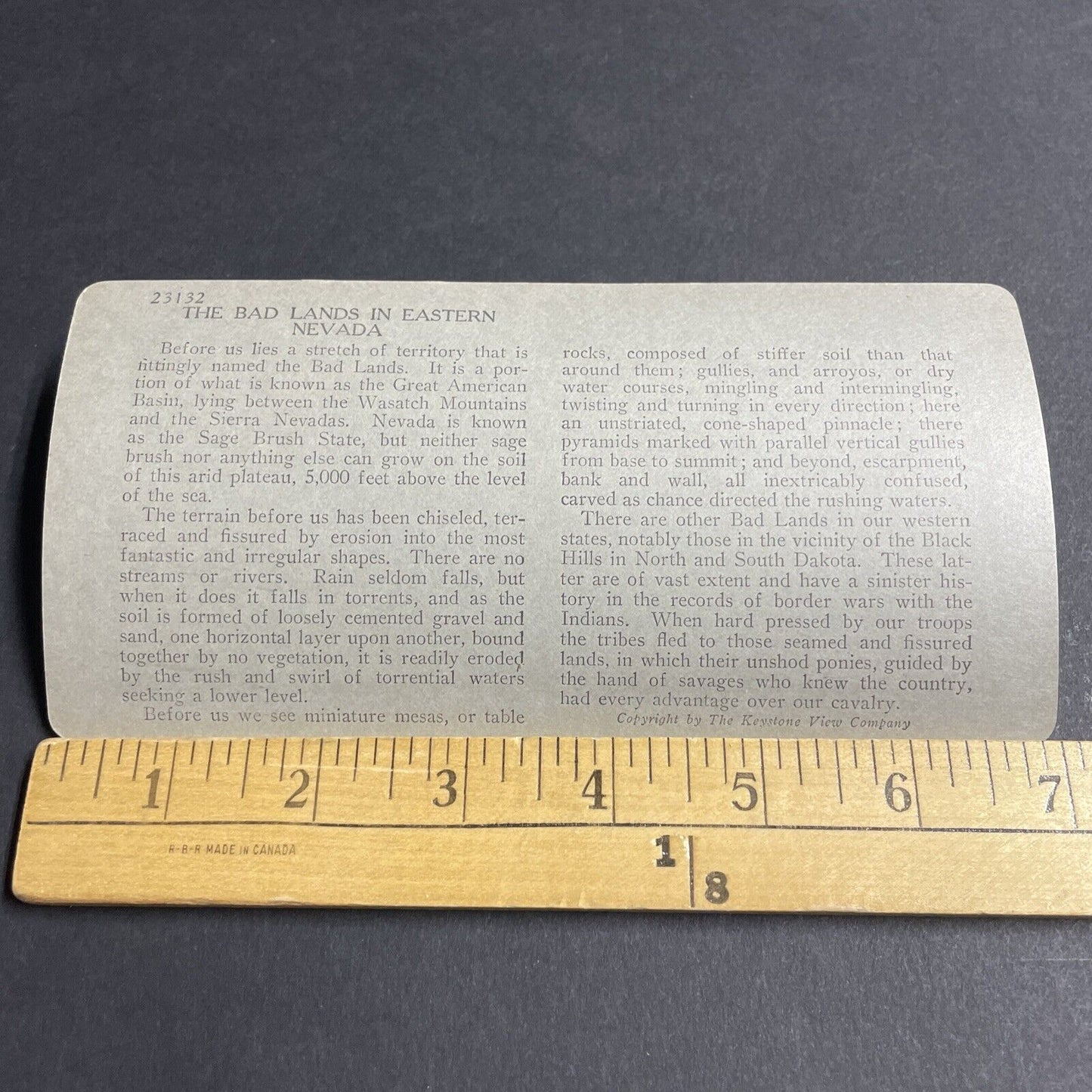 Antique 1910s The Badlands In Eastern Nevada Stereoview Photo Card P4842