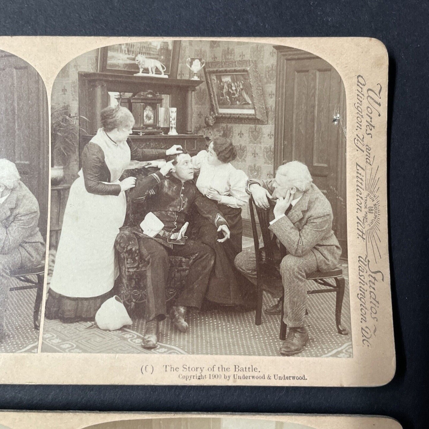 Lot of 6 Husband Goes to War Series #1-6 Stereoview Underwood c1900 Y1710