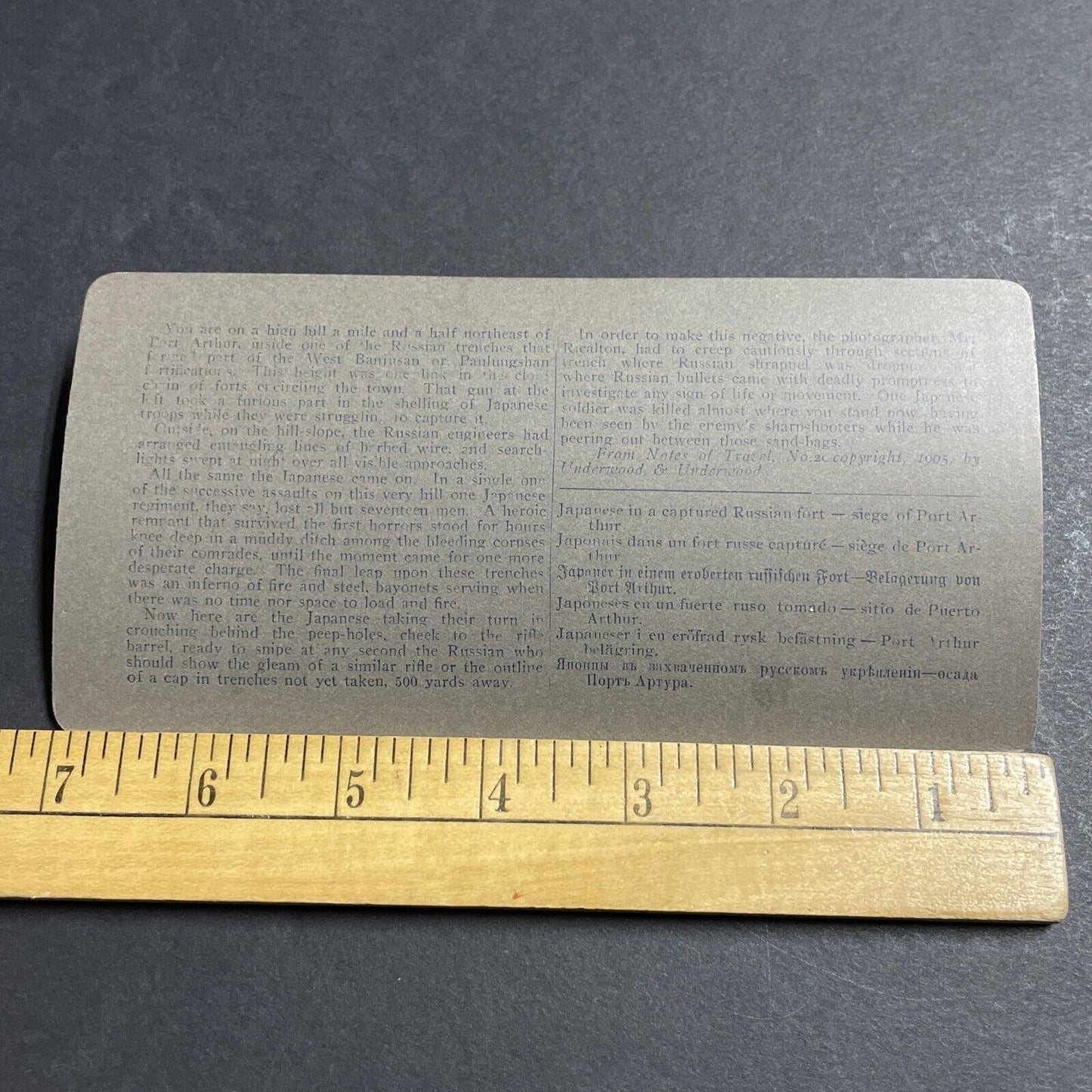 Antique 1905 Japan Army Seize Russian Trenches Stereoview Photo Card P380-14