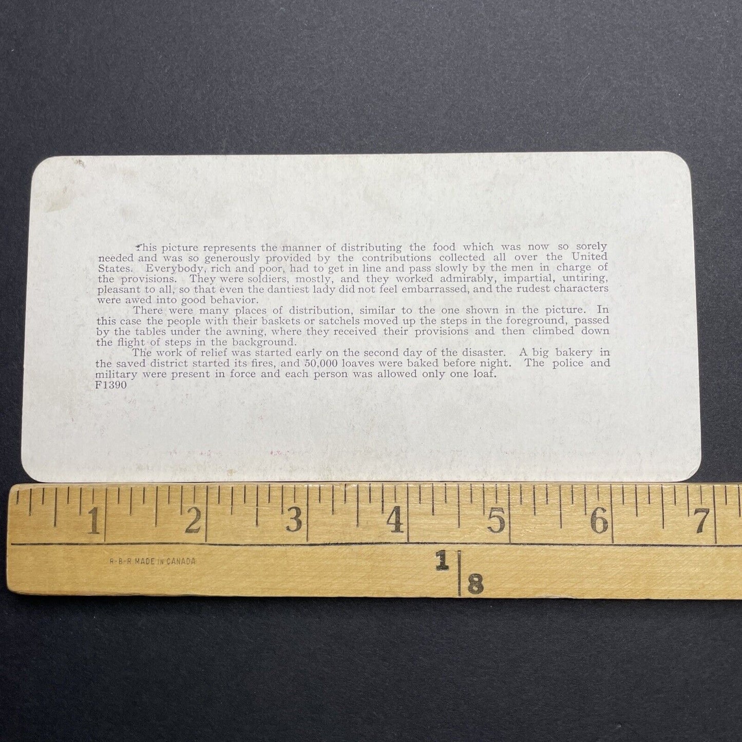 Antique 1910s San Francisco Earthquake Bread Line Stereoview Photo Card 2300-43
