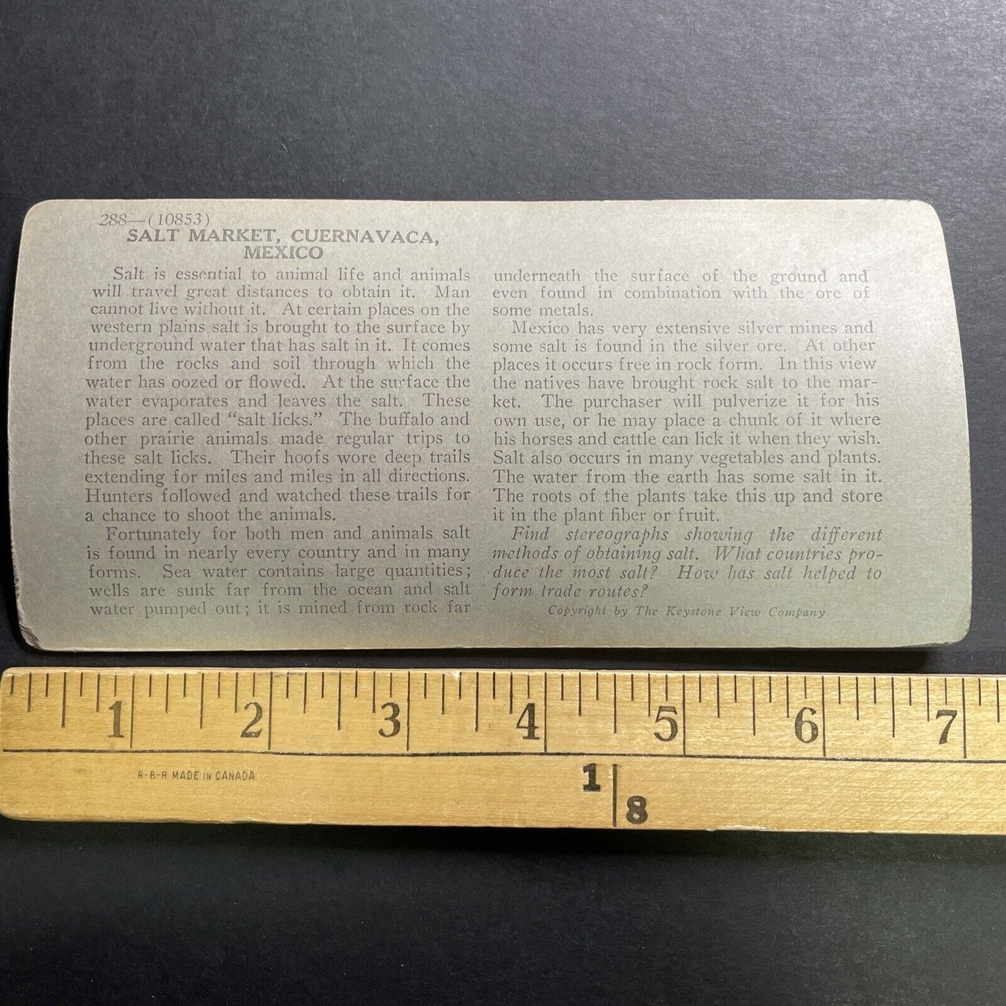 Antique 1918 Farmers Market Cuernavaca Mexico Stereoview Photo Card P1433