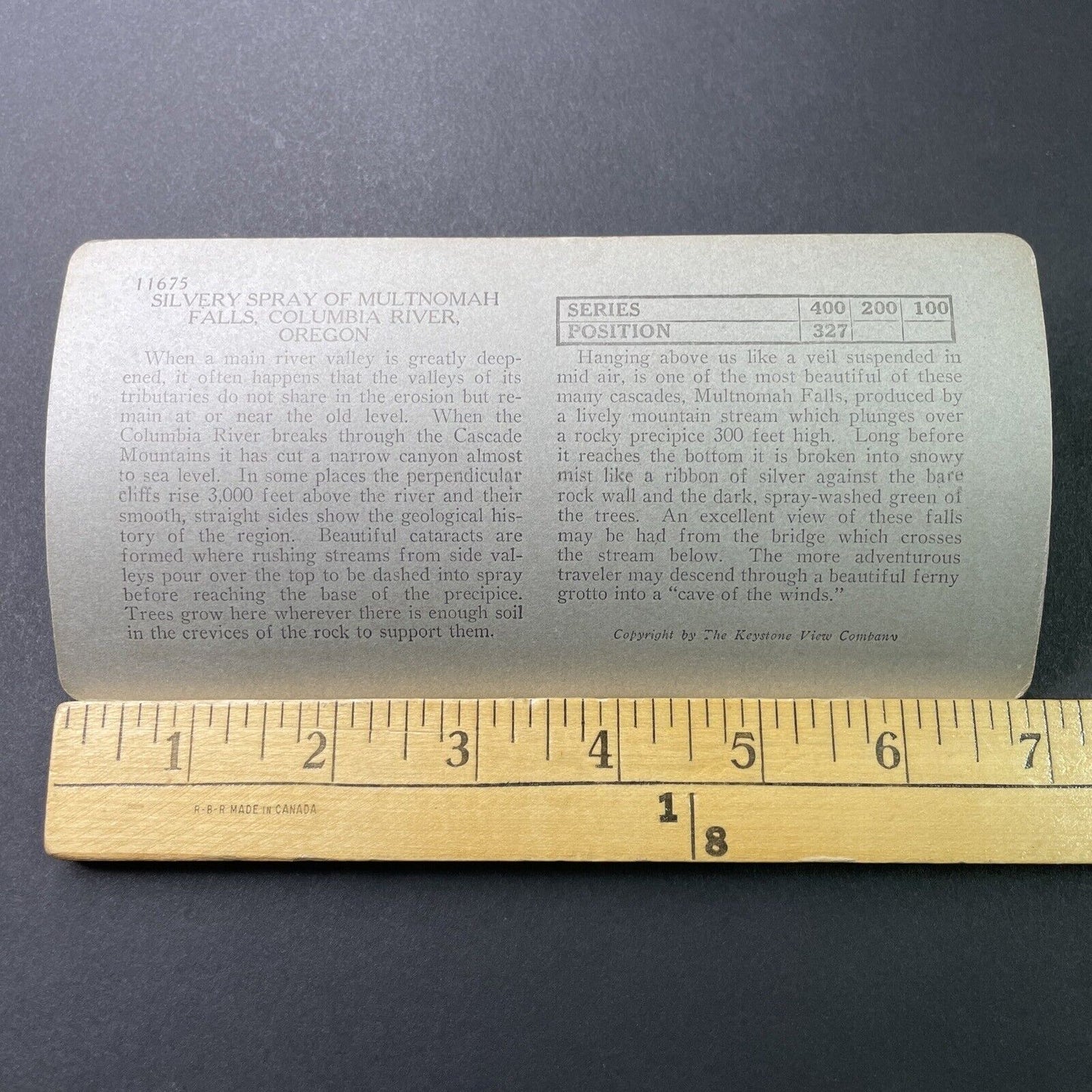 Antique 1910s Multnomah Falls Oregon Waterfall Stereoview Photo Card P3202