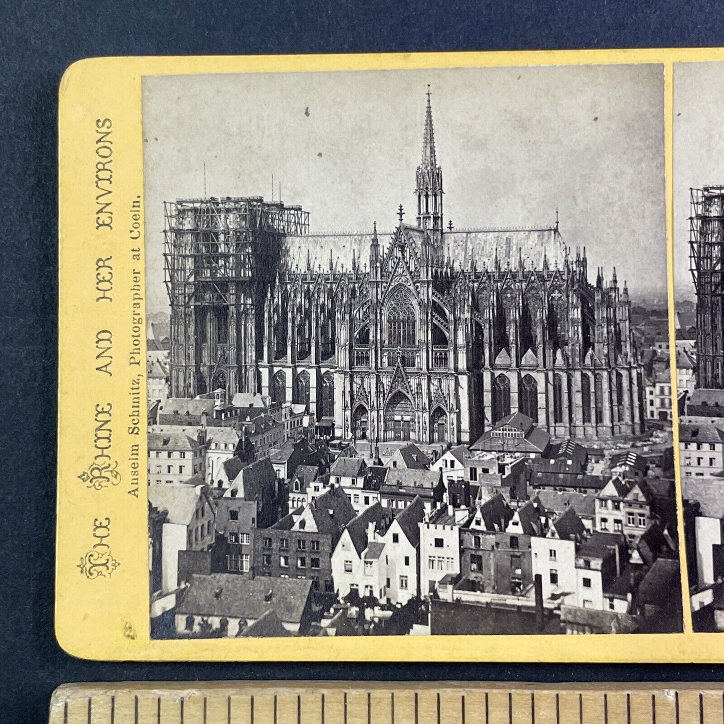 Cologne Cathedral Church Under Construction Stereoview Anselm Schmitz 1870s Y133