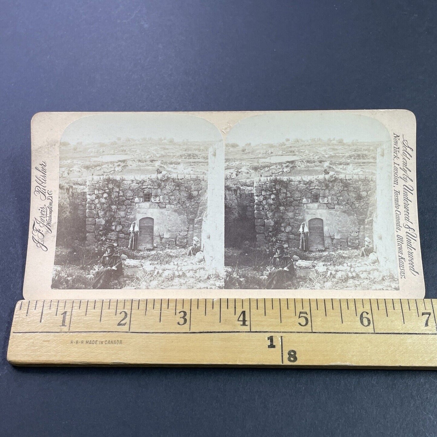 Antique 1880s Palestinian Family Bethany Israel Stereoview Photo Card P3851