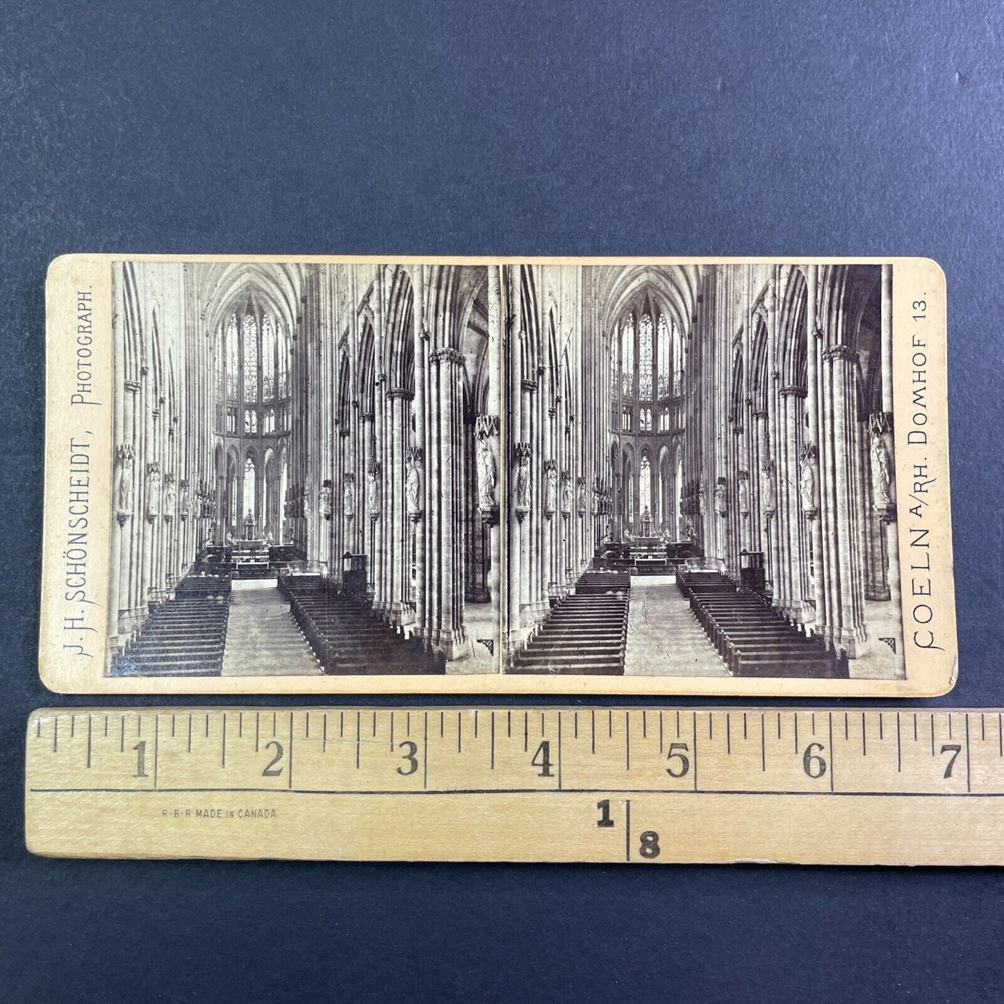 Cologne Cathedral Church Interior Germany Stereoview J.H Schonscheidt c1880 Y152
