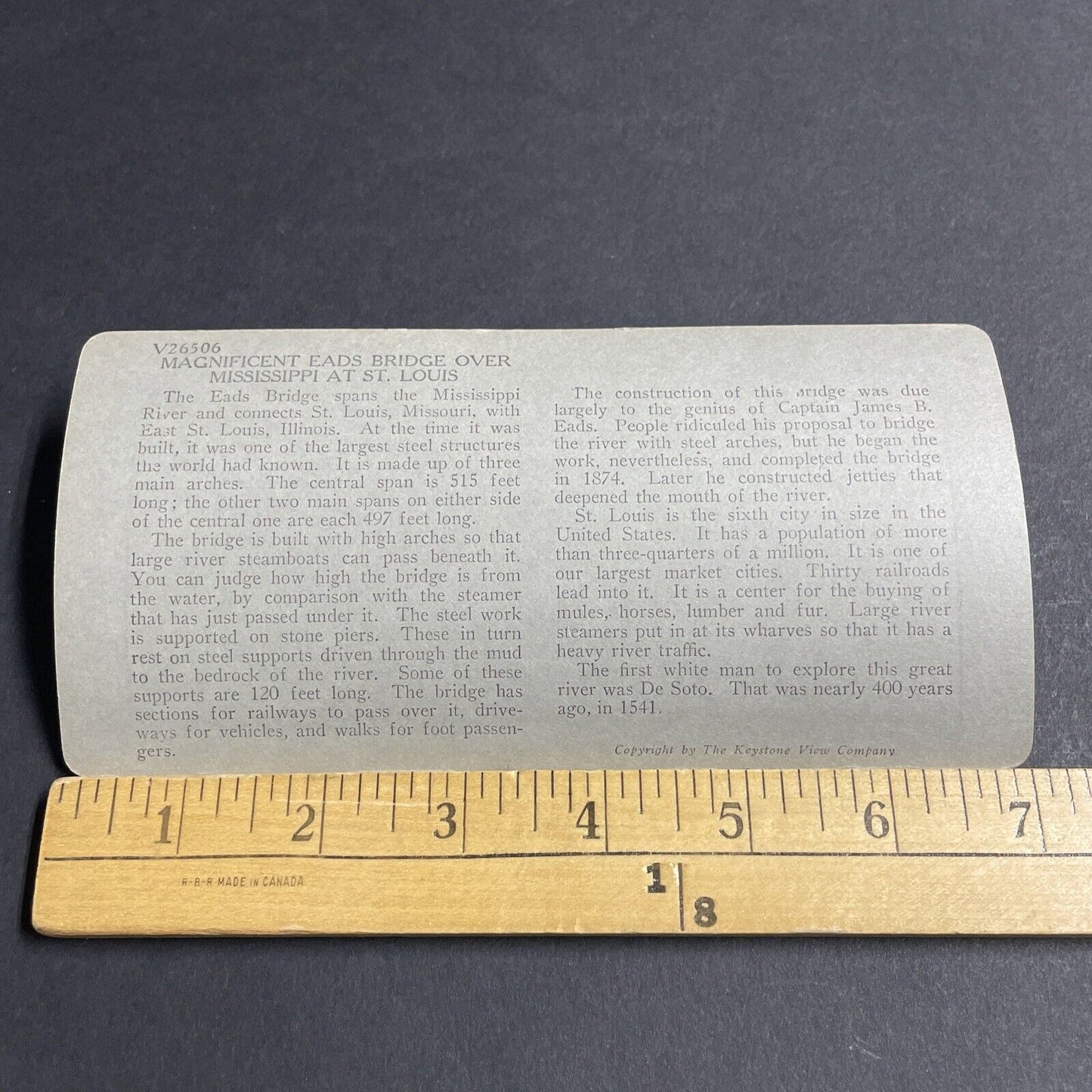 Antique 1910s Ead Bridge St. Louis Missouri Stereoview Photo Card P4829