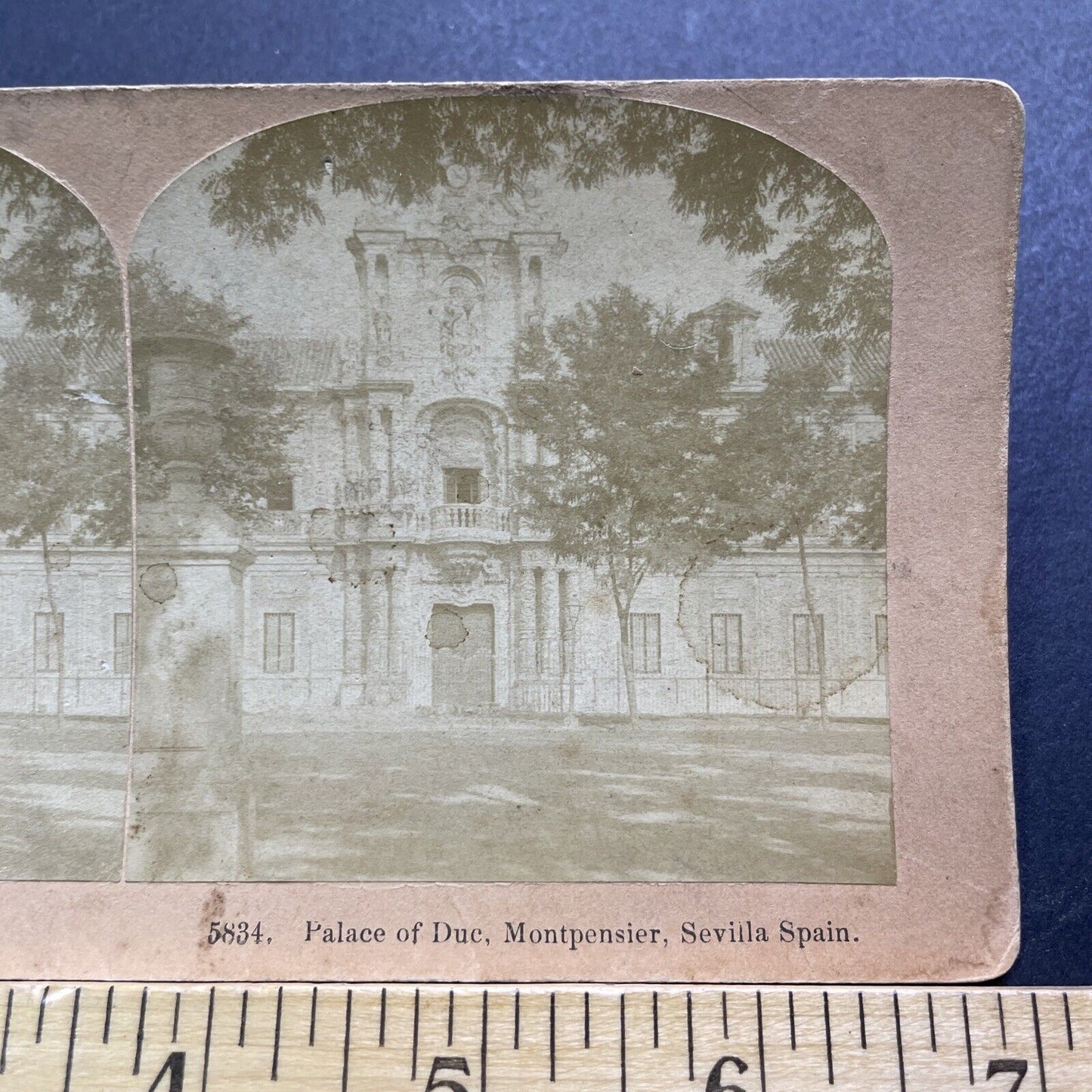 Antique 1880s Montpensier Palace Seville Spain Stereoview Photo Card V3413
