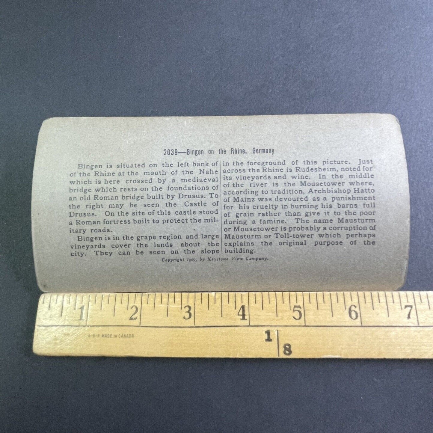 Antique 1895 Town Of Bingen Germany Stereoview Photo Card P2213