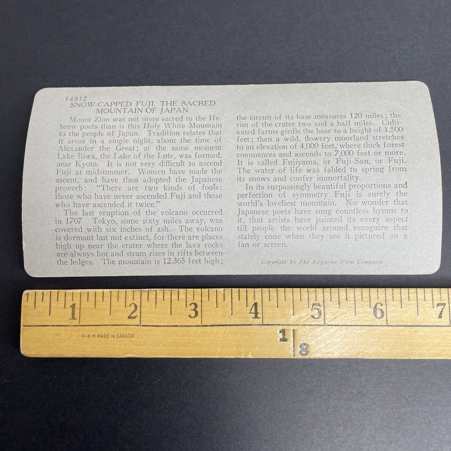 Antique 1905 Fishing Vessels Near Mt. Fuji Japan Stereoview Photo Card P920