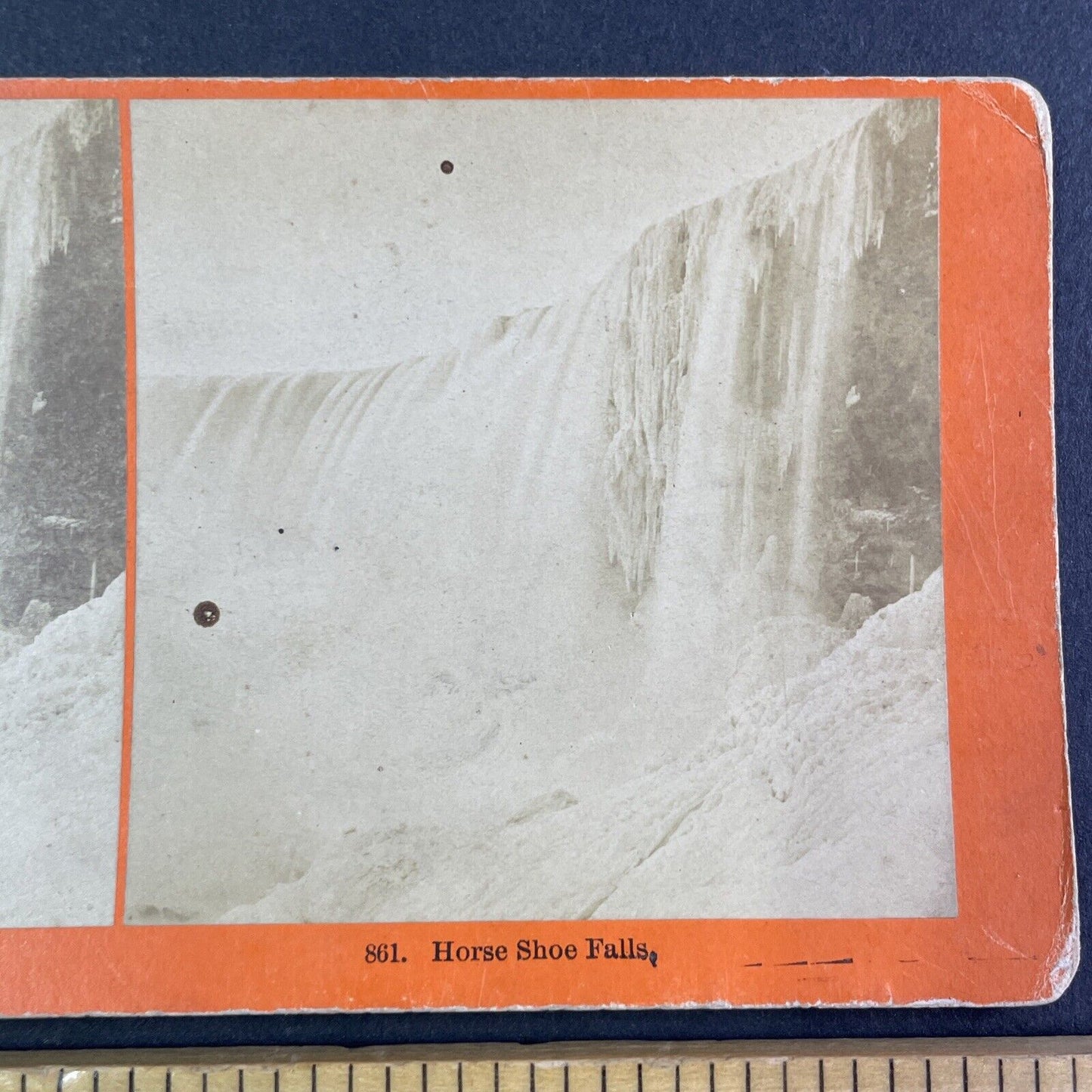 Horseshoe Waterfall Niagara Falls Stereoview B.W. Kilburn Antique c1870s Y2550