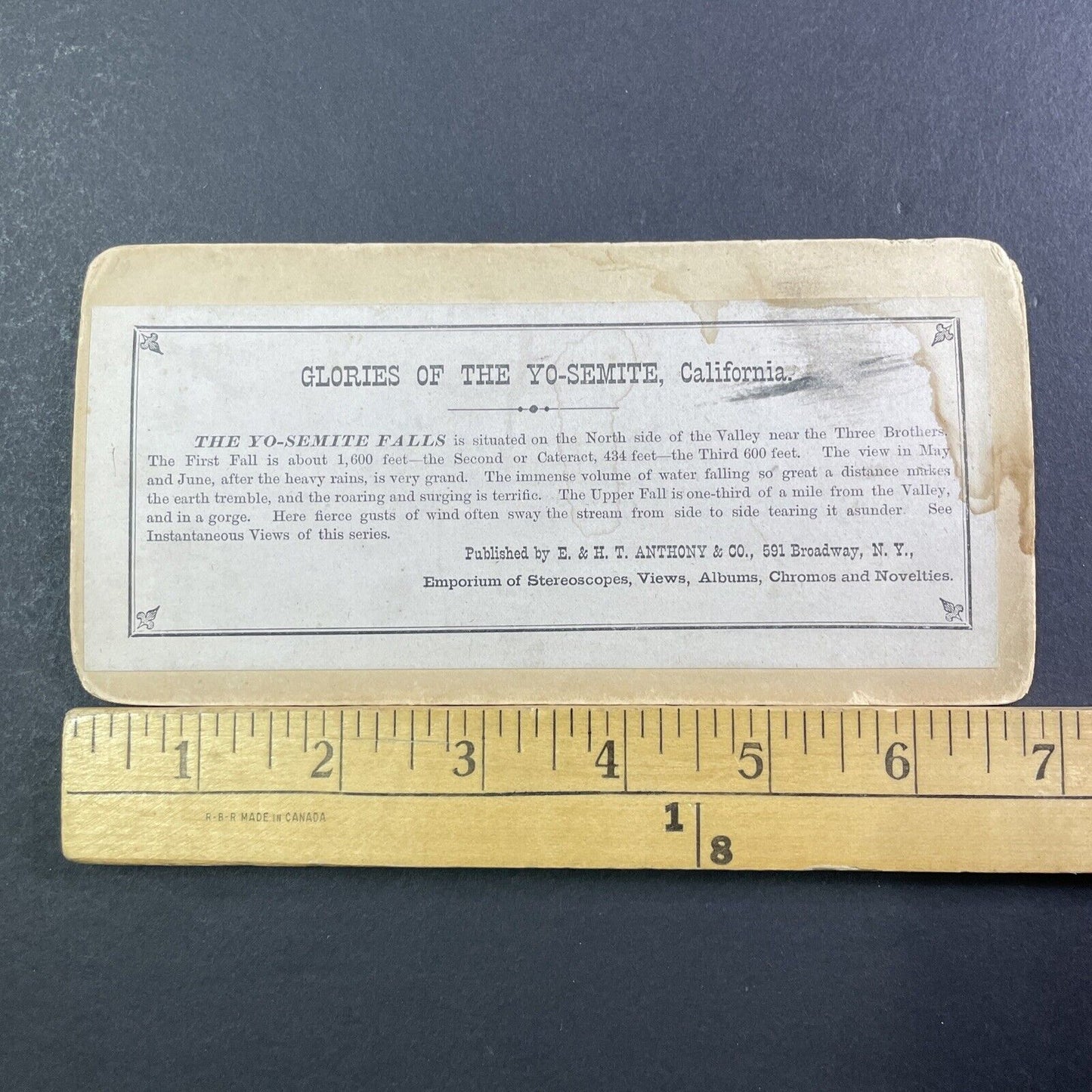 Yo-Semite Stereoview Glacier Point Cowboy E&HT Anthony Antique c1870 X3726