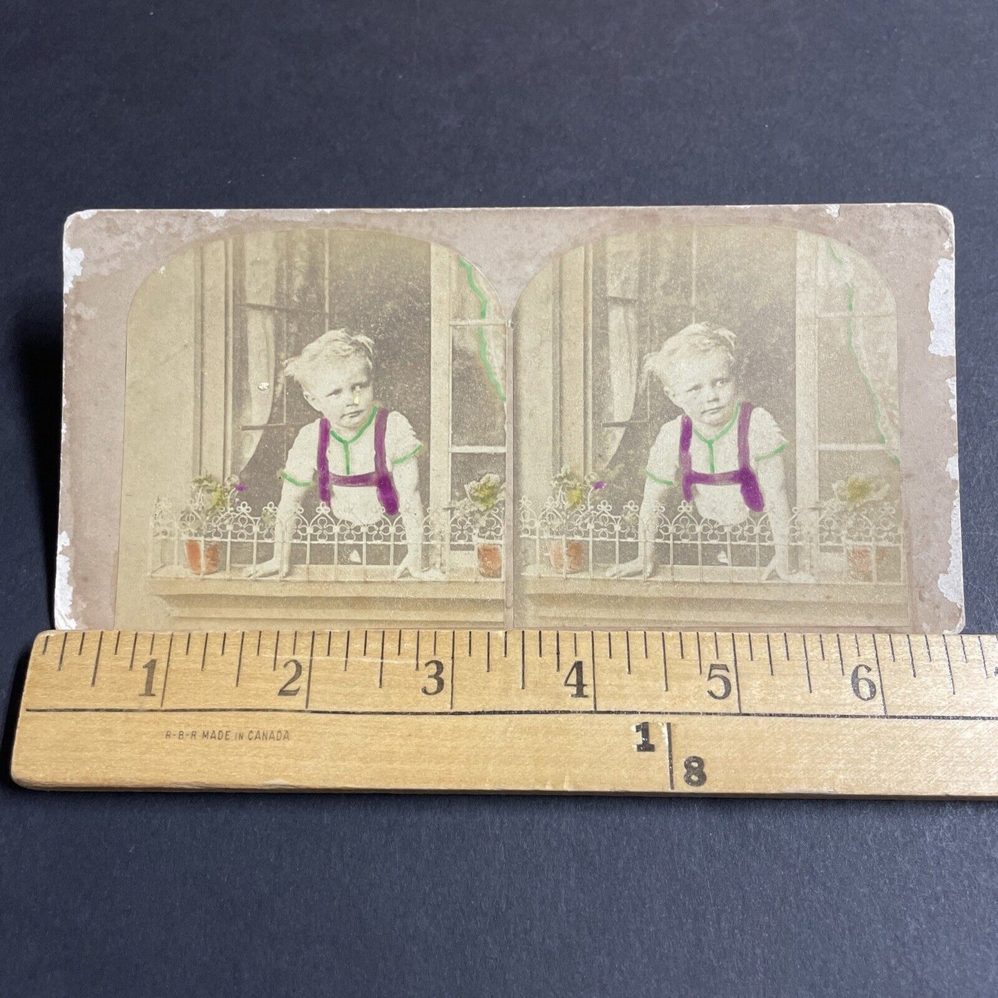 Antique 1870s Little German Boy In Lederhosen Stereoview Photo Card P4727