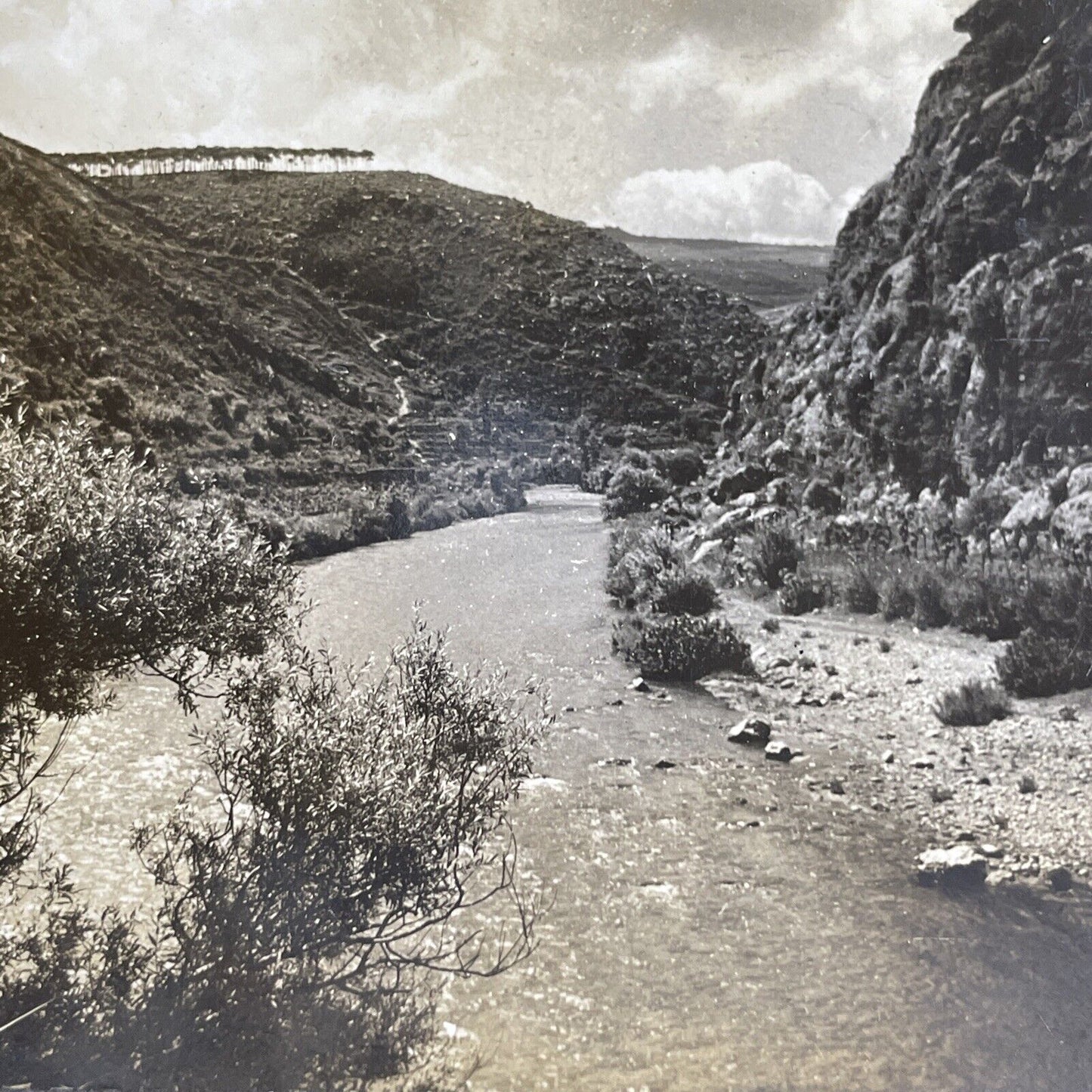 Antique 1905 Nahr El-Kalb Dog River Lebanon (Syria) Stereoview Photo Card P1035