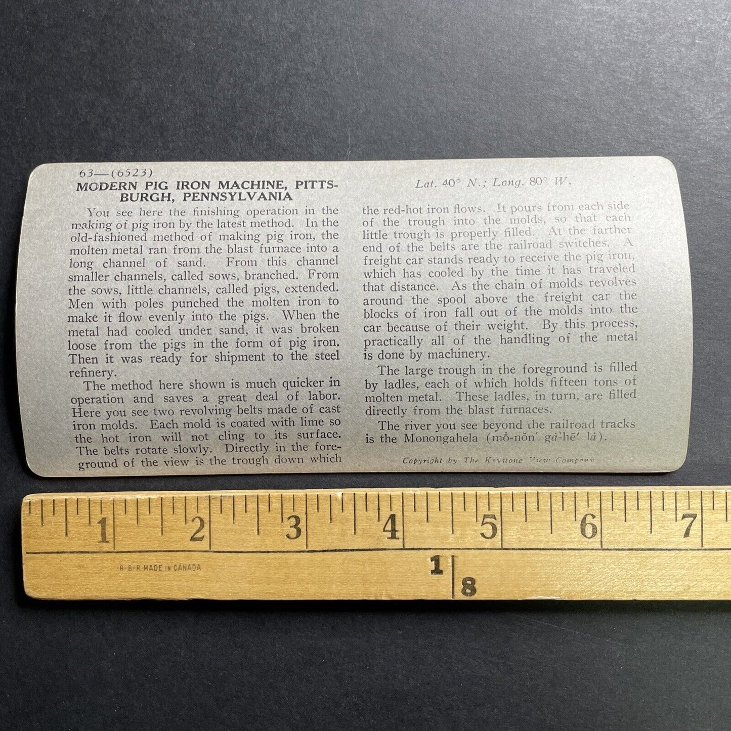 Antique 1915 Ironworkers In Pittsburgh Pennsylvania Stereoview Photo Card P1520