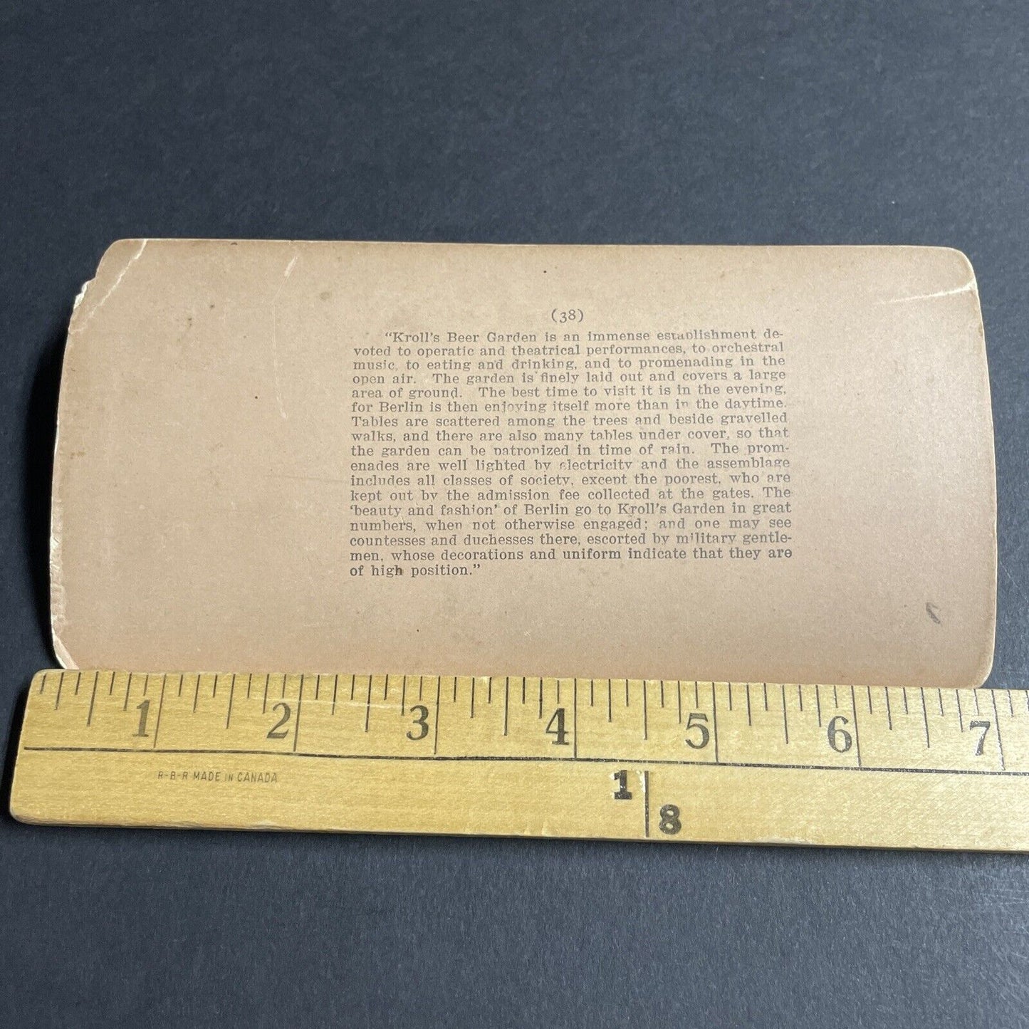 Antique 1900 Kroll's Beer Garden Berlin Germany Stereoview Photo Card P4597