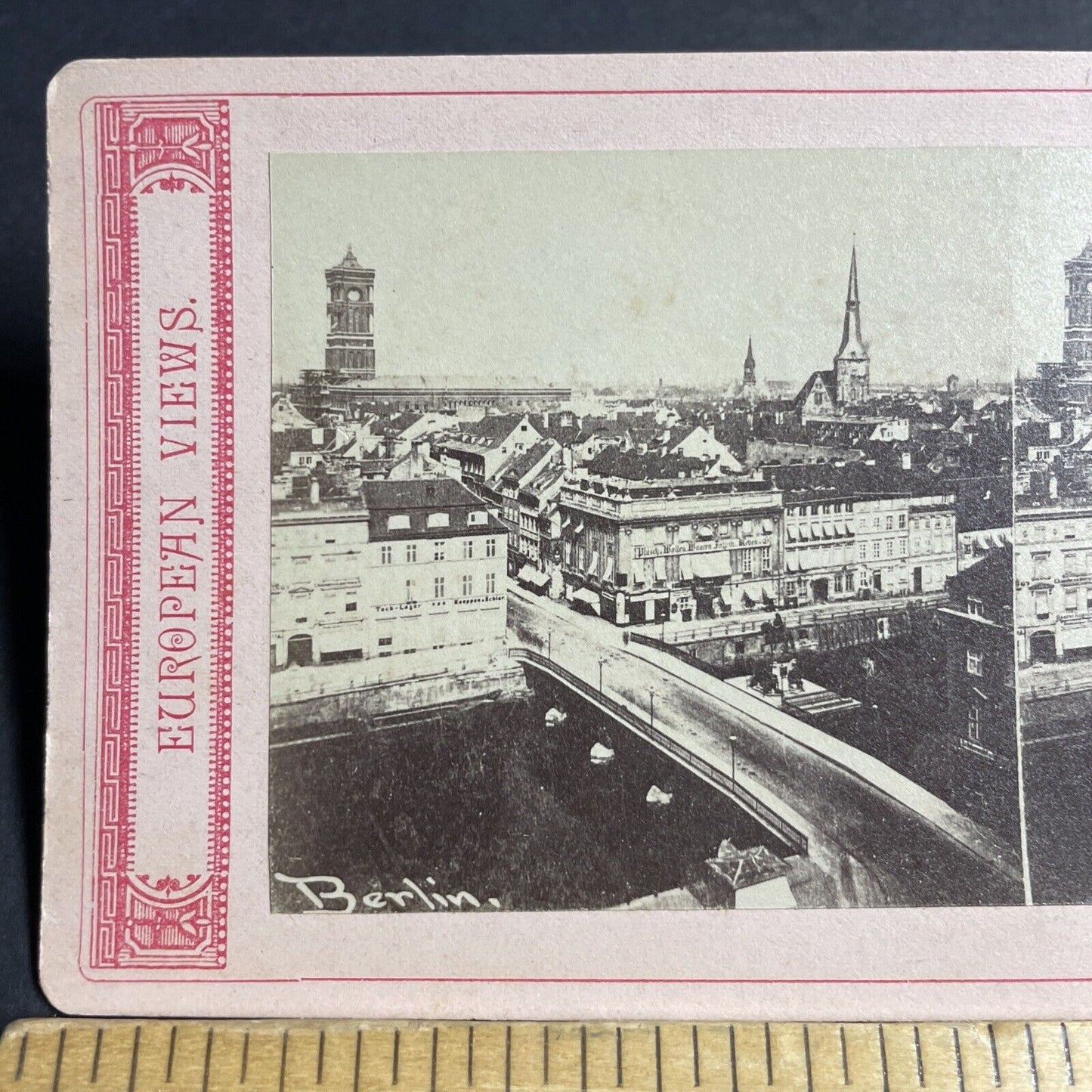 Antique 1870s Berlin City Center Germany Stereoview Photo Card P4170