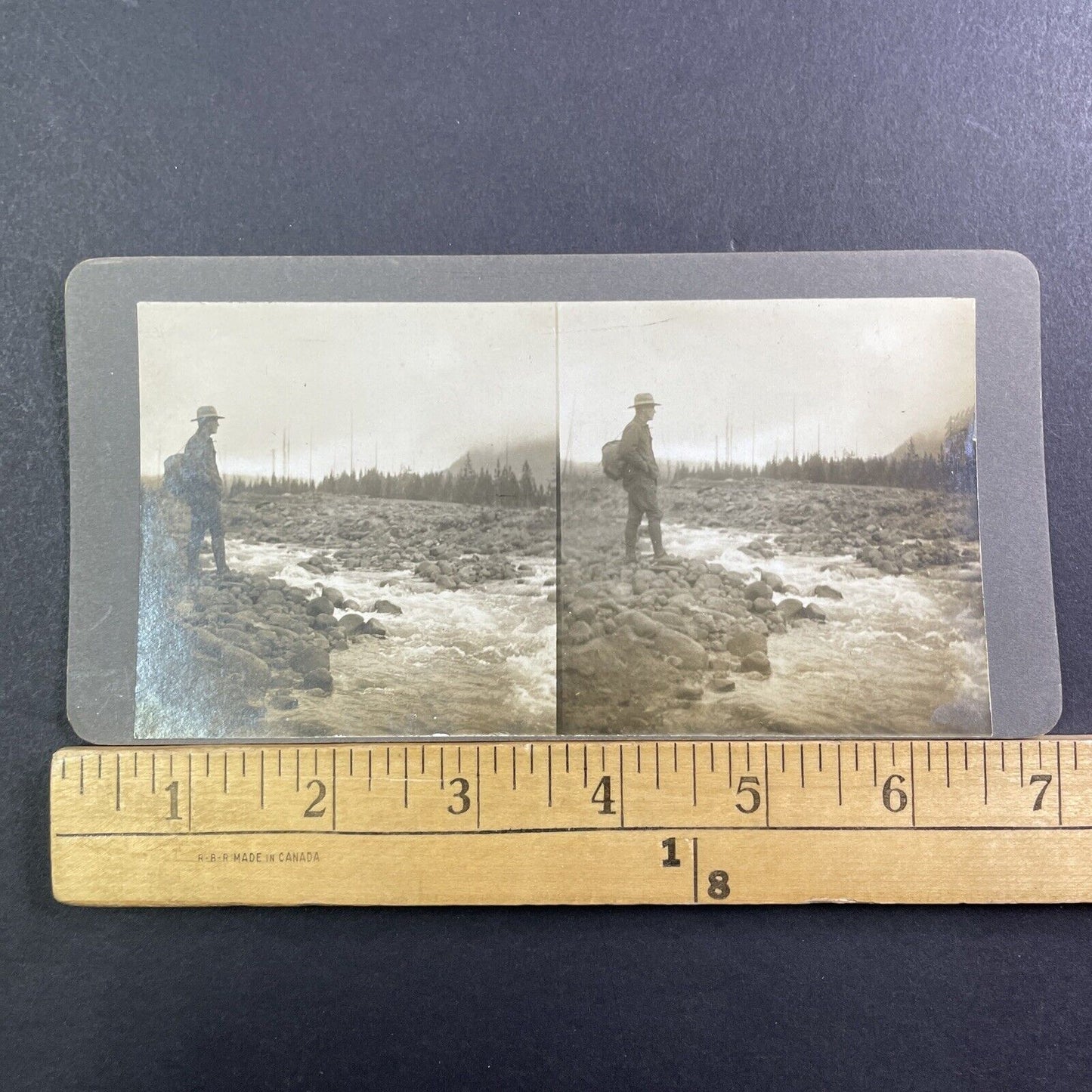 Kenai Alaska Stereoview Hunter Fisherman Ranger Antique c1910 X1606