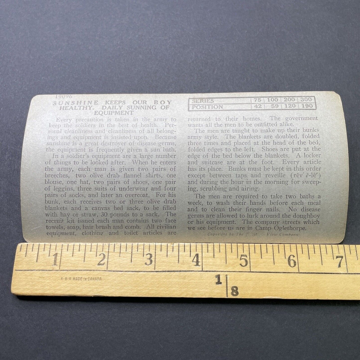 Antique 1917 US Soldiers Sleep Outside Stereoview Photo Card P2726