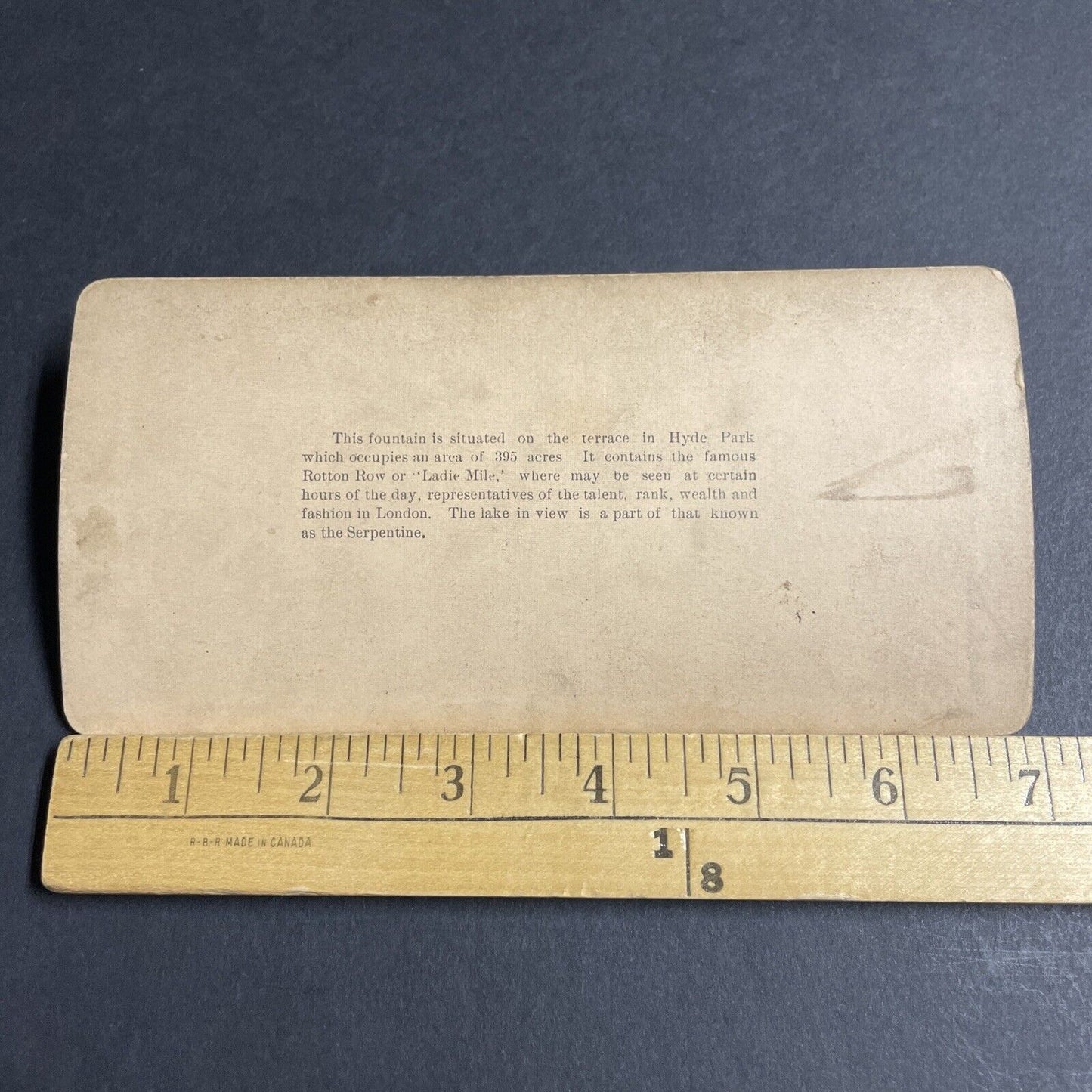 Antique 1896 Hyde Park London England UK Stereoview Photo Card P4574