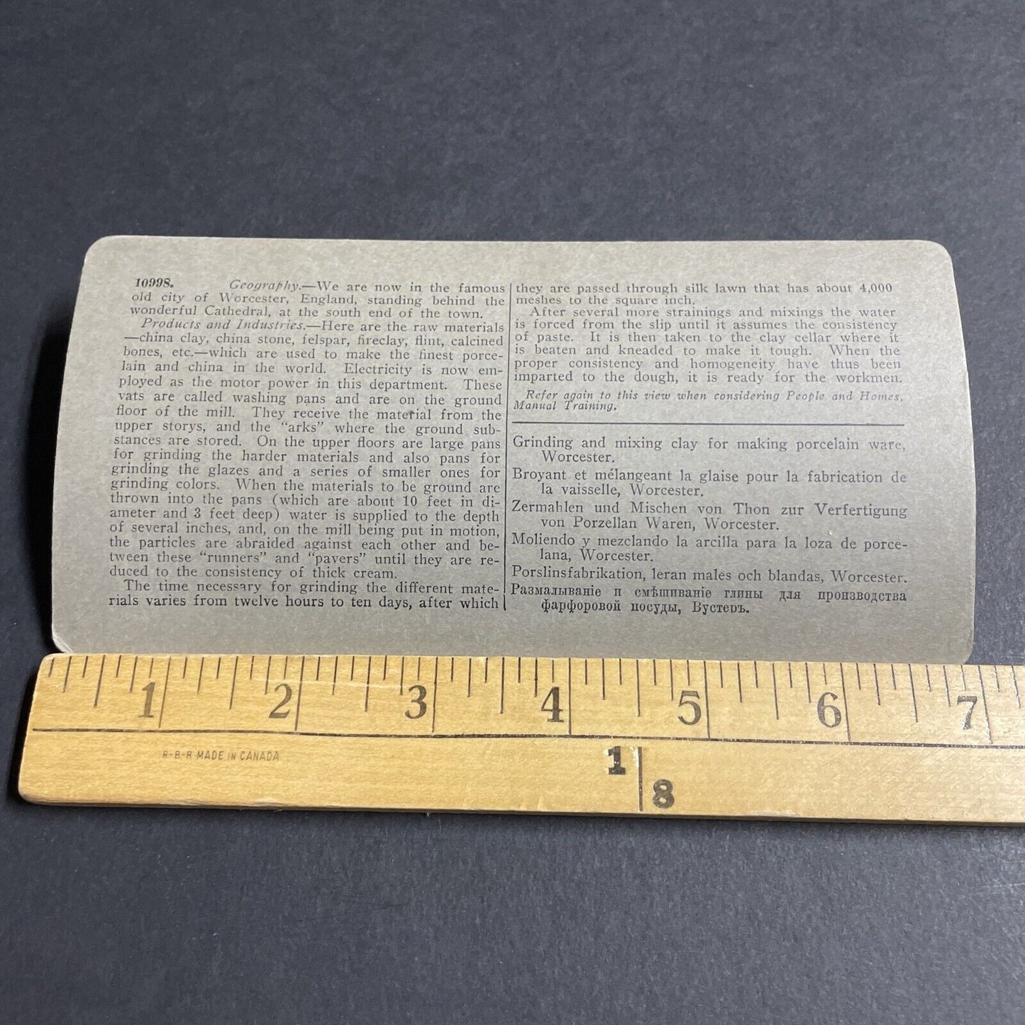 Antique 1906 Porcelain Factory Mixer Worcester UK Stereoview Photo Card P4395