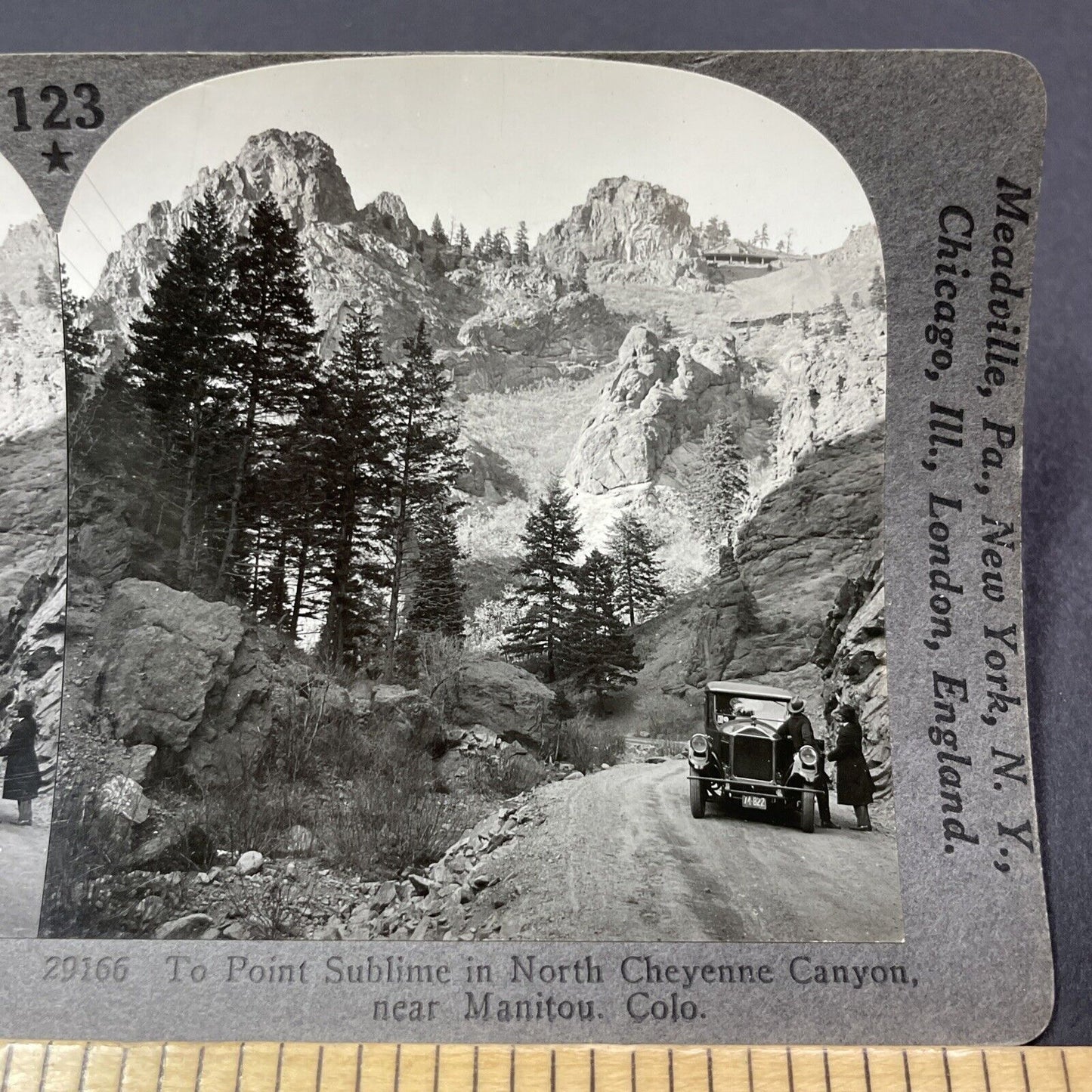 Antique 1920s Cheyenne Canyon Manitou Colorado Stereoview Photo Card V2196