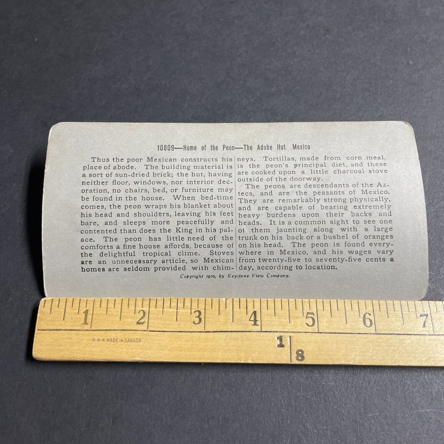 Antique 1910 Native Mexican Mud Hut Mexico City Stereoview Photo Card P4441
