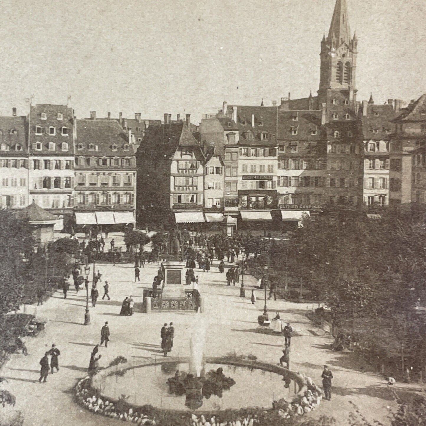 Place Kleber Strasbourg France Stereoview J.F. Jarvis Antique c1880 Y2184