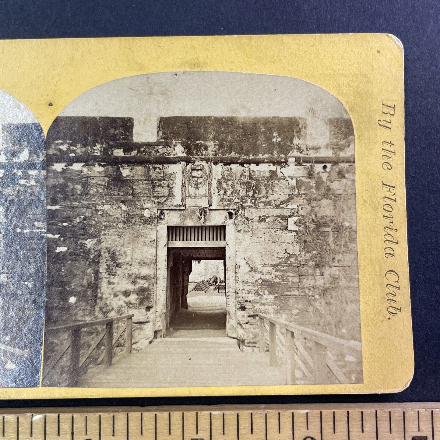 Fort Marion Gate & Cannons St. Augustine FL Stereoview George Pierron c1870 Y061