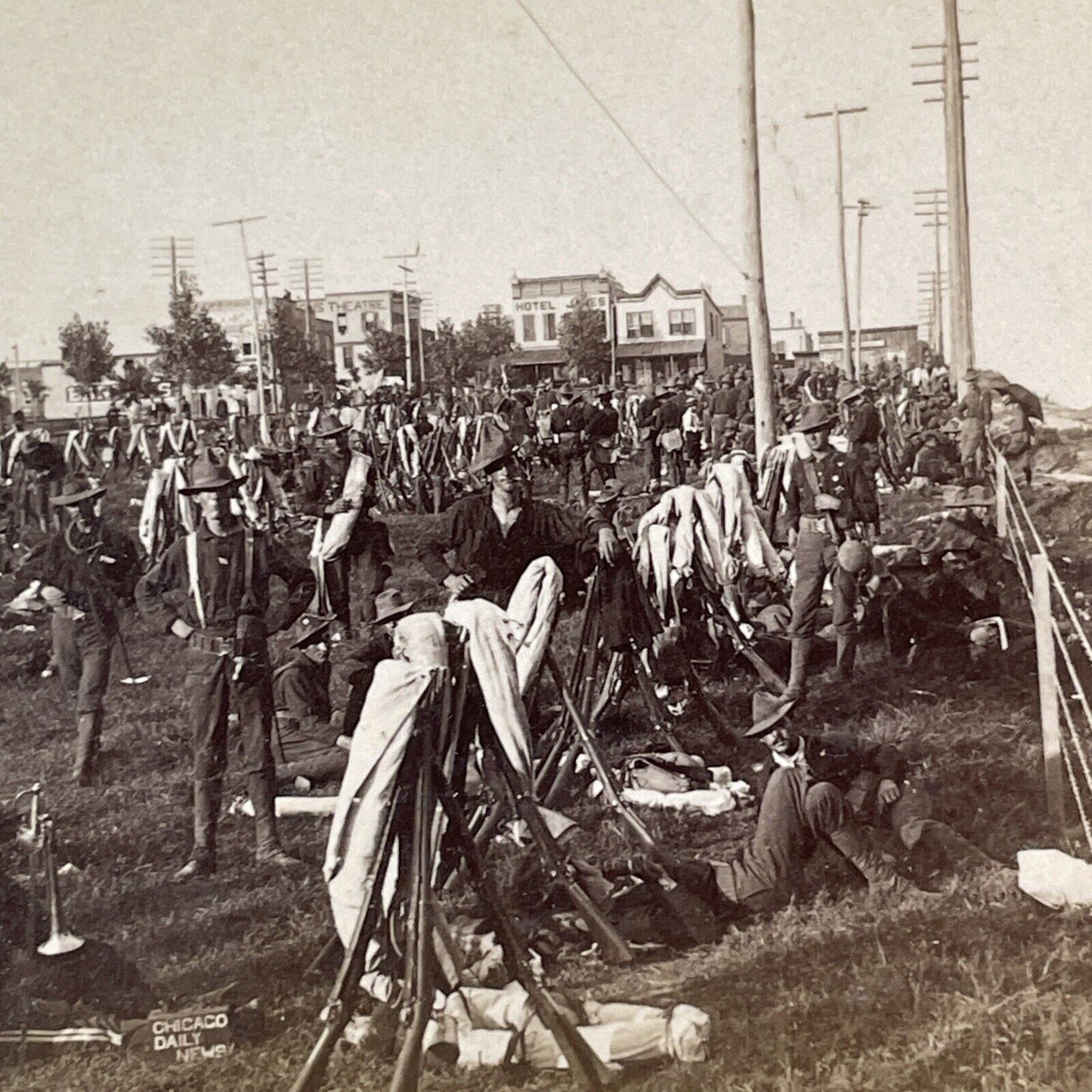 3rd Illinois Infanty Division Stereoview US Military Army Antique c1898 X2604