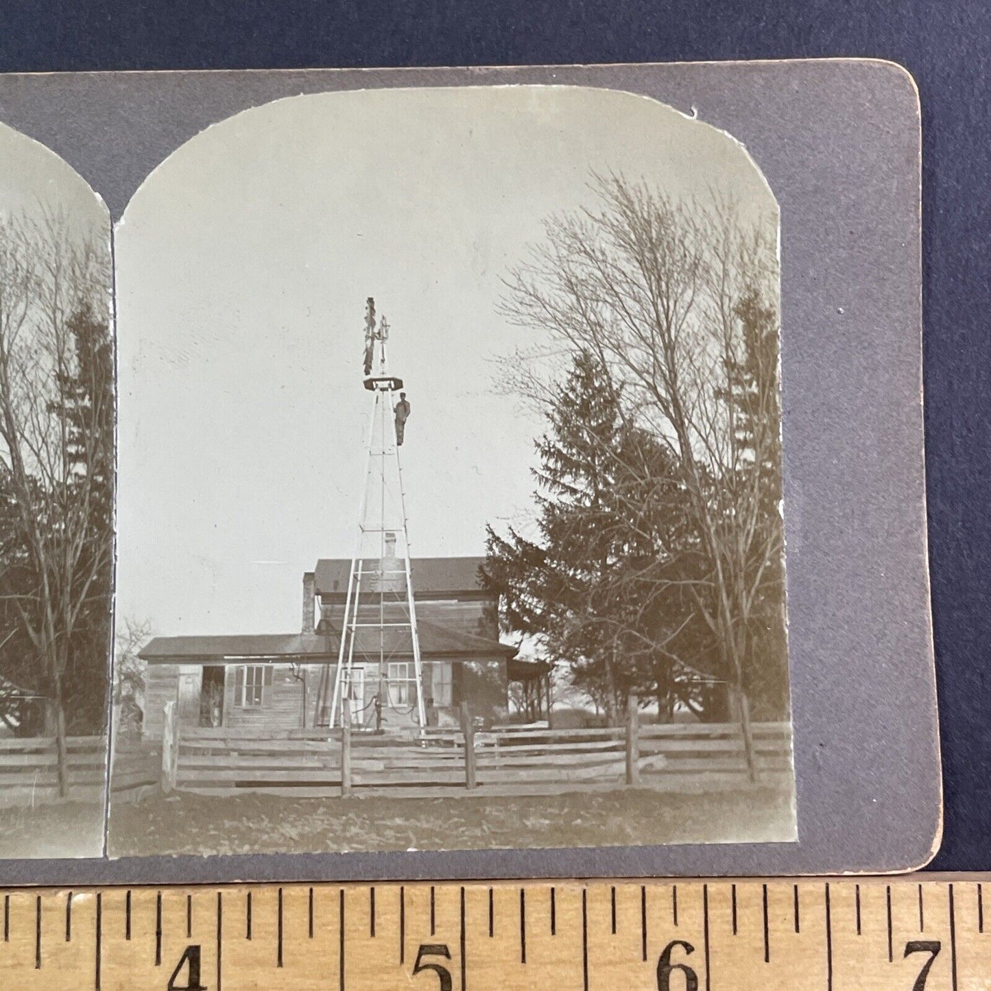Farm House In Sharon Wisconsin Stereoview OOAK Photo Antique c1910 X1601